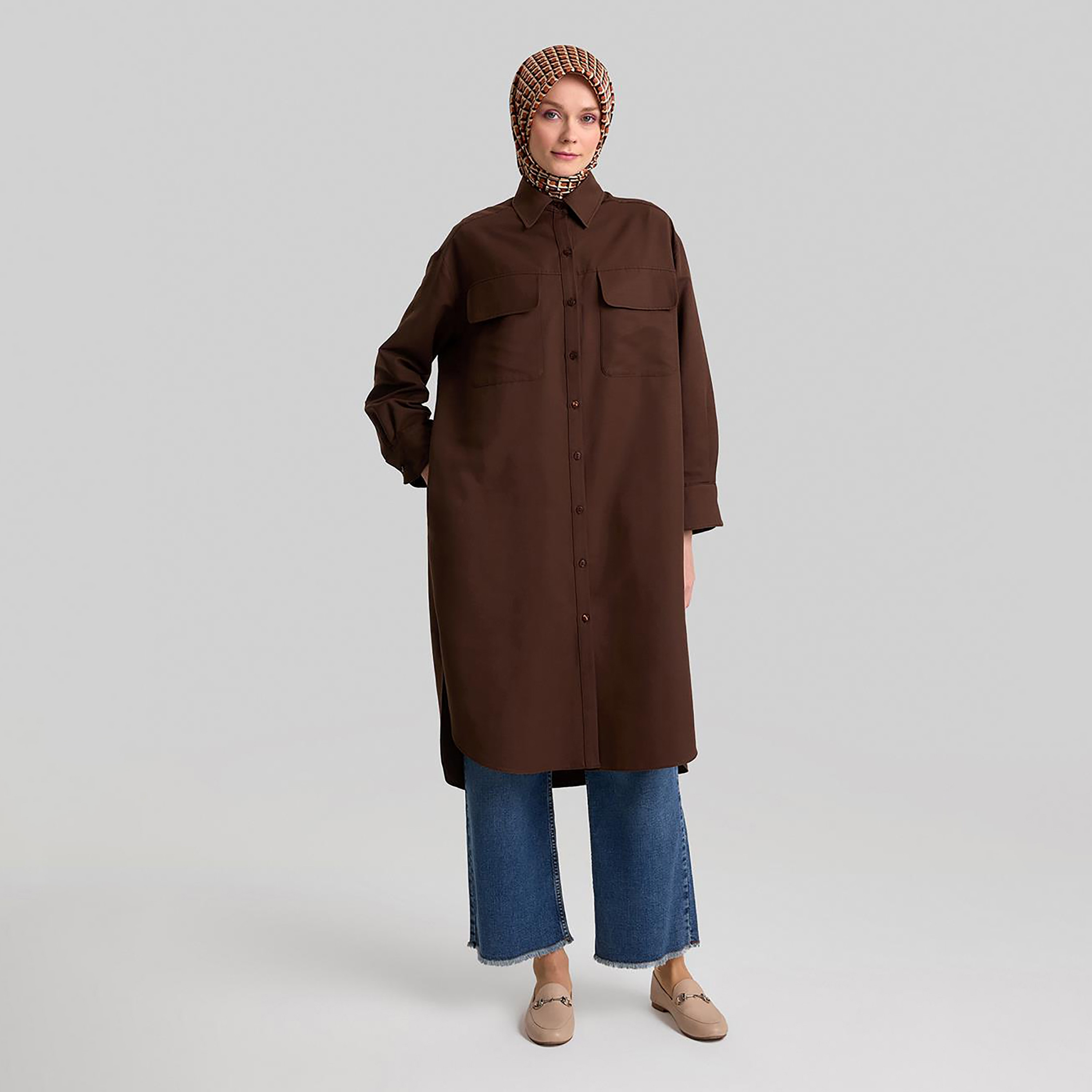 Armine Collared Cuff Sleeves Women's Tunic Dress-women-clothing-shirtsandblouses-blouses-image-4