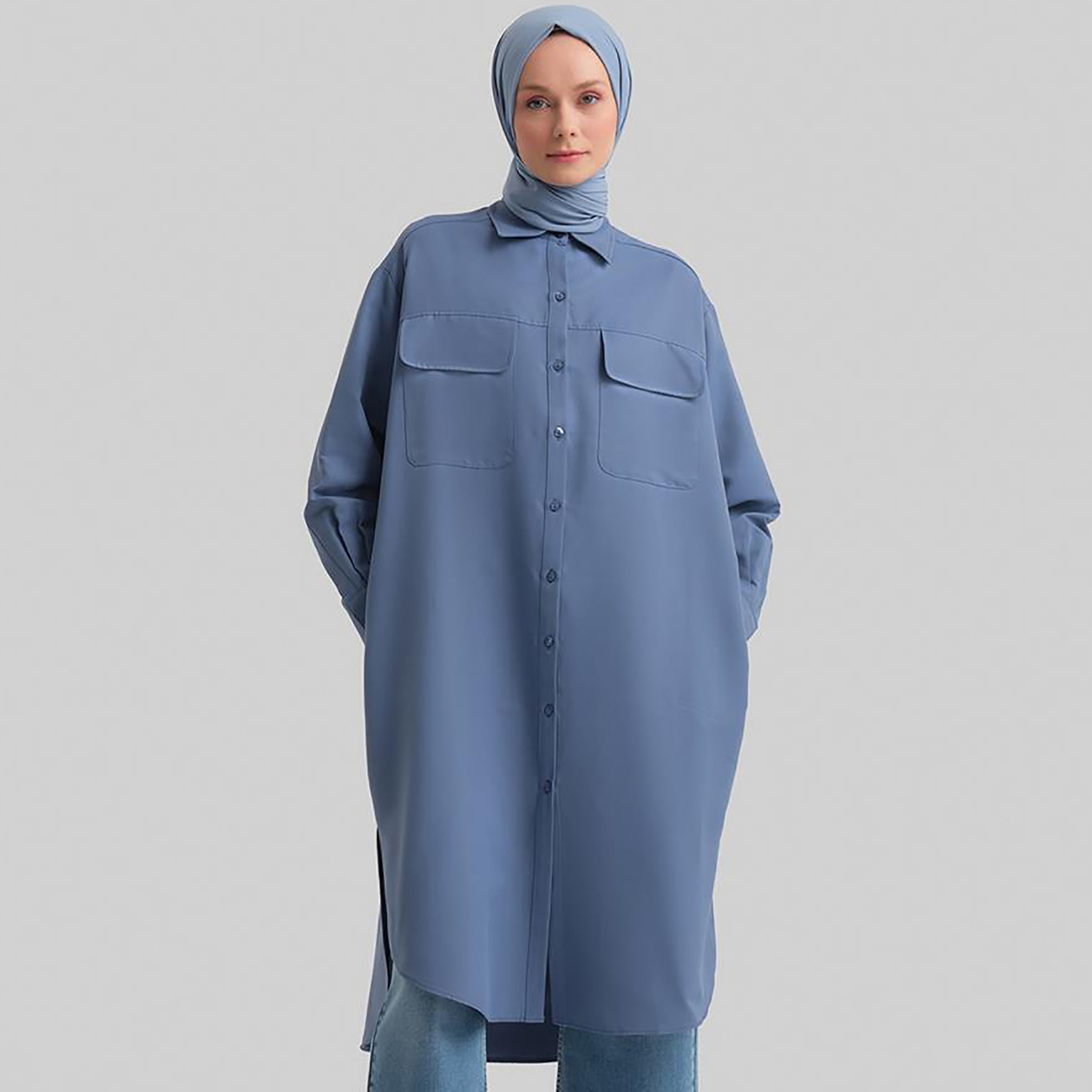 Armine Collared Cuff Sleeves Women's Tunic Dress-women-clothing-shirtsandblouses-blouses-image-14
