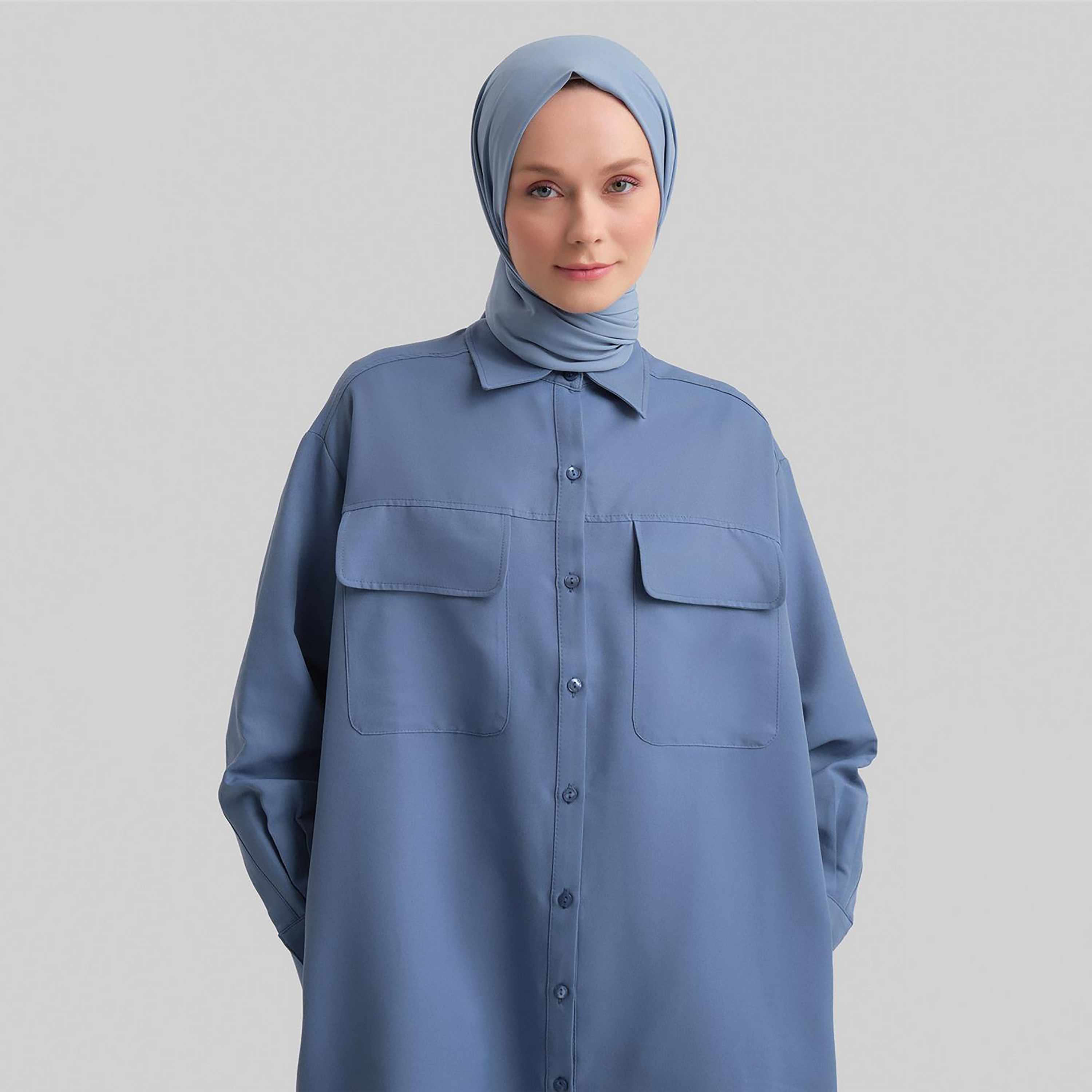 Armine Collared Cuff Sleeves Women's Tunic Dress-women-clothing-shirtsandblouses-blouses-image-15