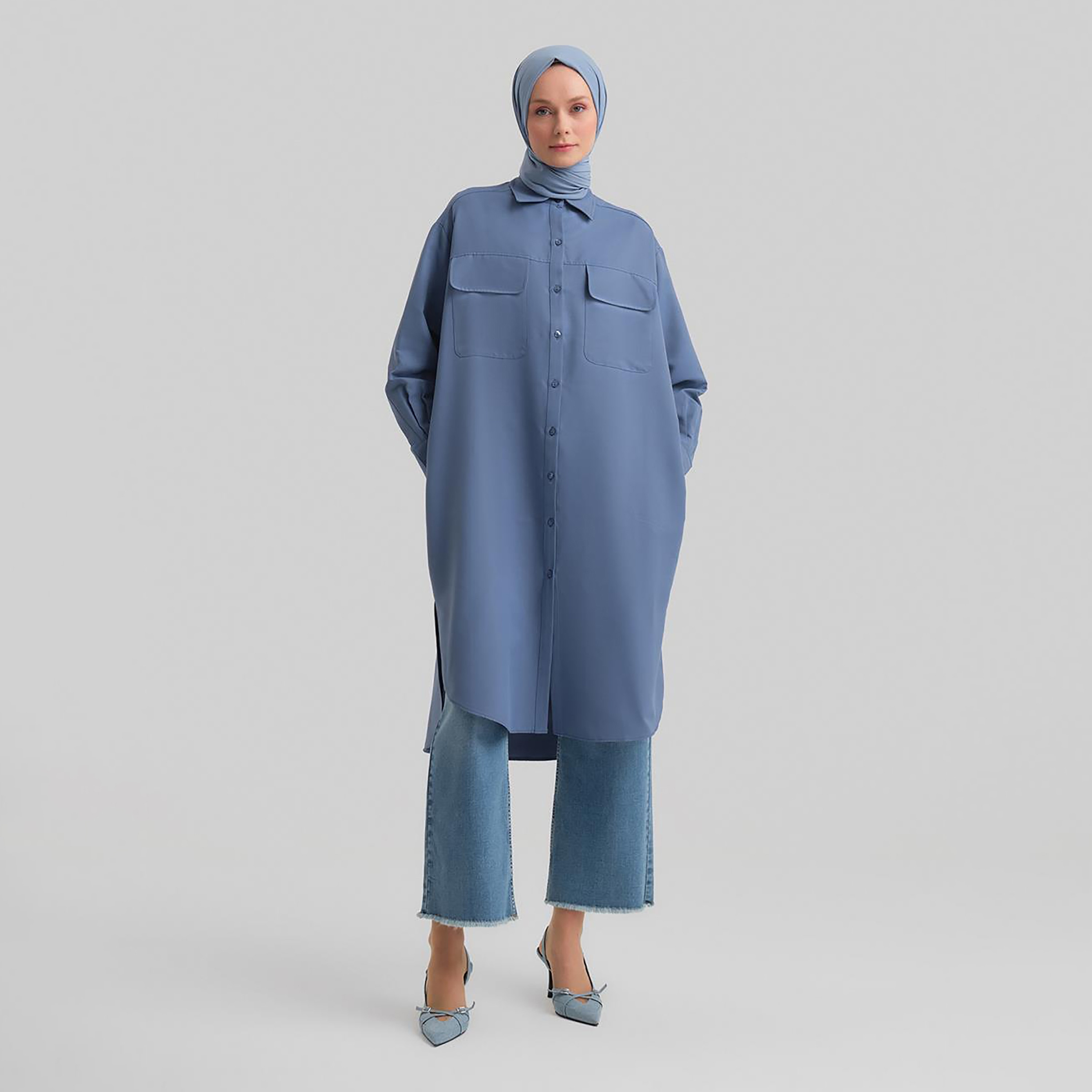 Armine Collared Cuff Sleeves Women's Tunic Dress-women-clothing-shirtsandblouses-blouses-image-16