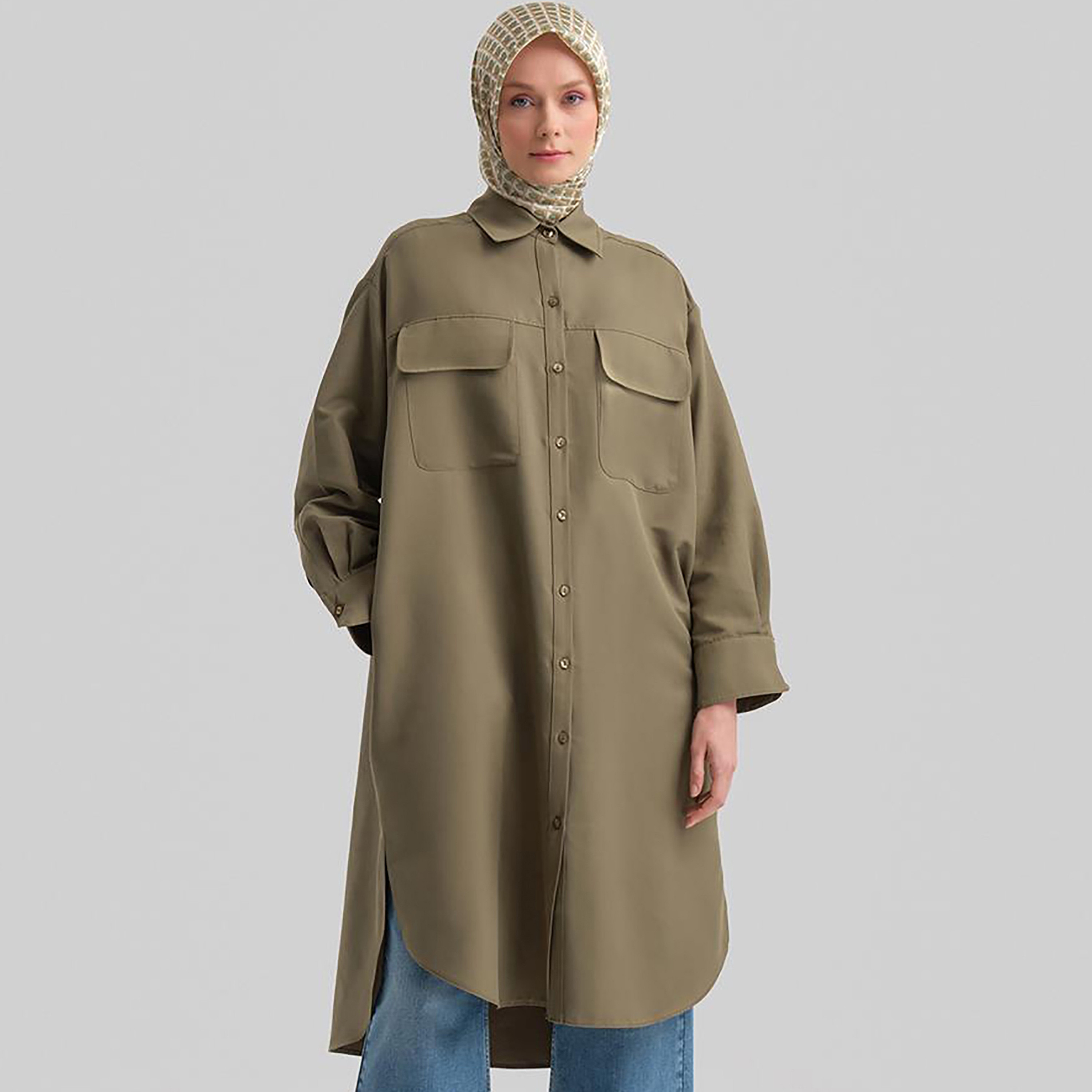 Armine Collared Cuff Sleeves Women's Tunic Dress-women-clothing-shirtsandblouses-blouses-image-10