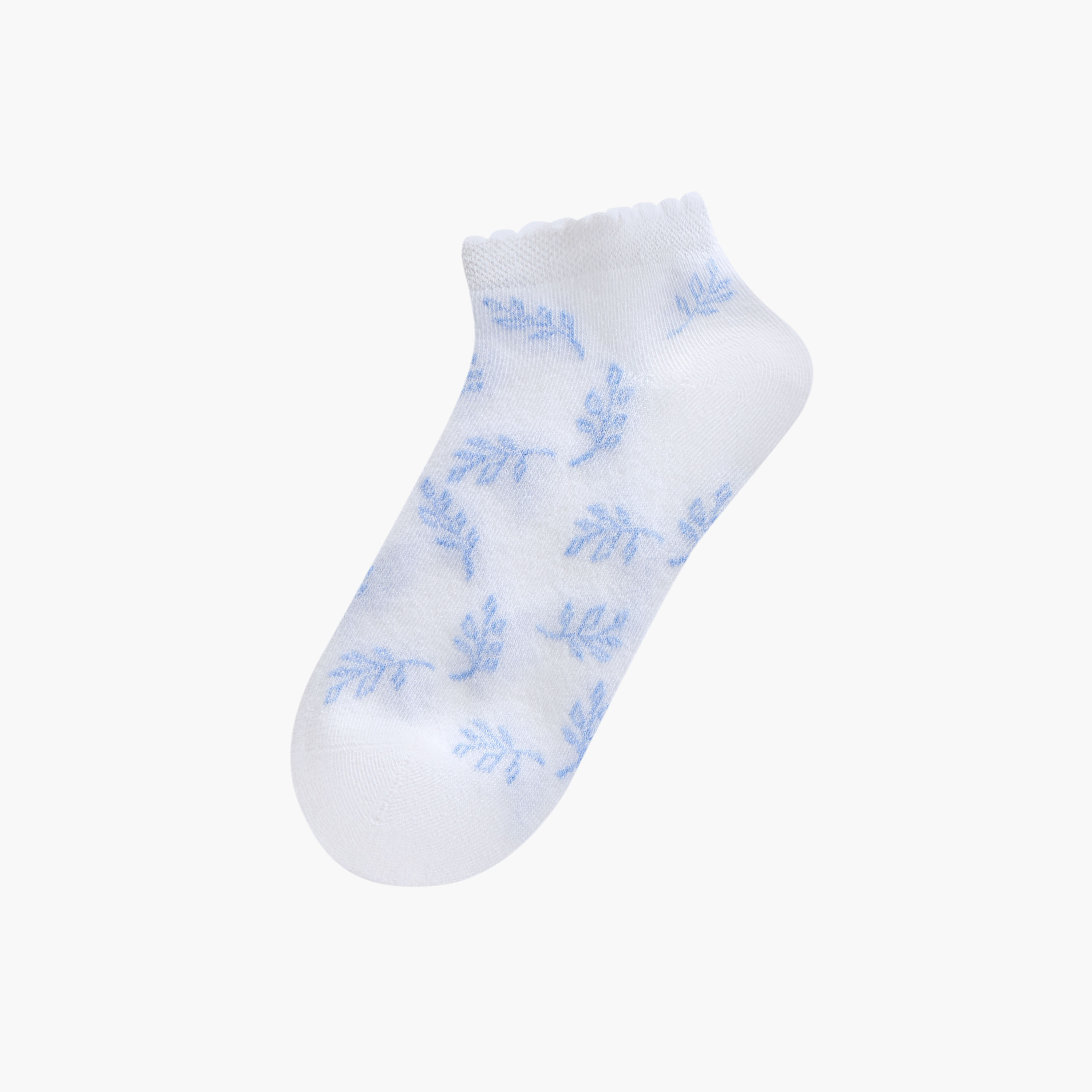 Flora Bella Leaf Print Ankle Length Socks - Set of 5-women-socksandstockings-image-2