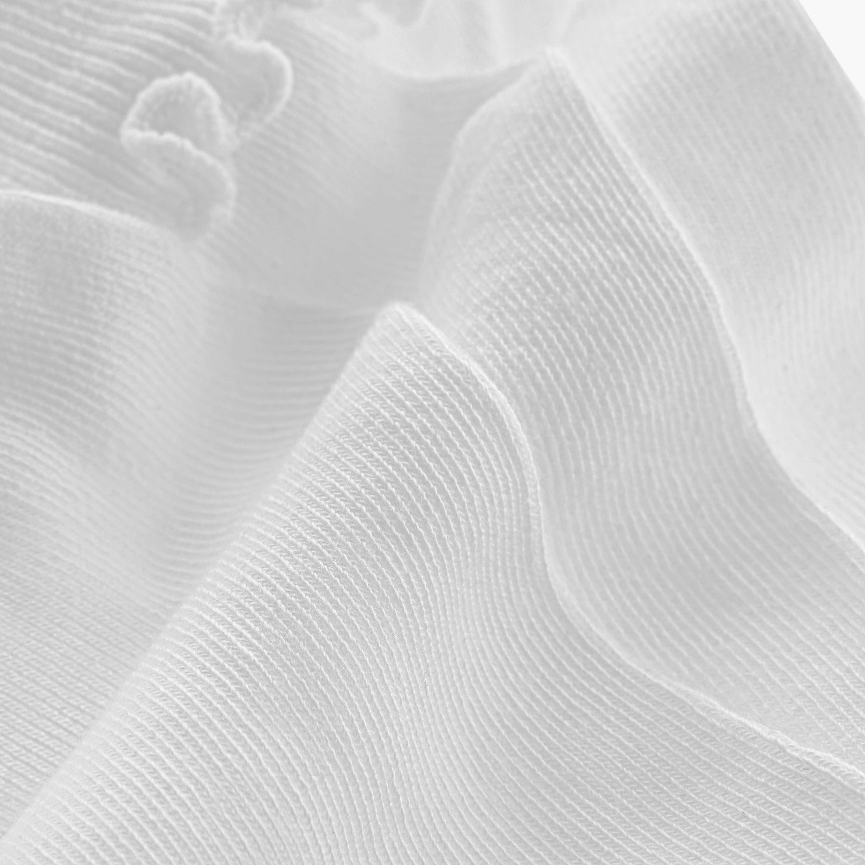 طقم جوارب مضلعة بطول الكاحل 3 أزواج بتفاصيل كشكش من ليتل ميسي-girls-accessories-socks-image-3
