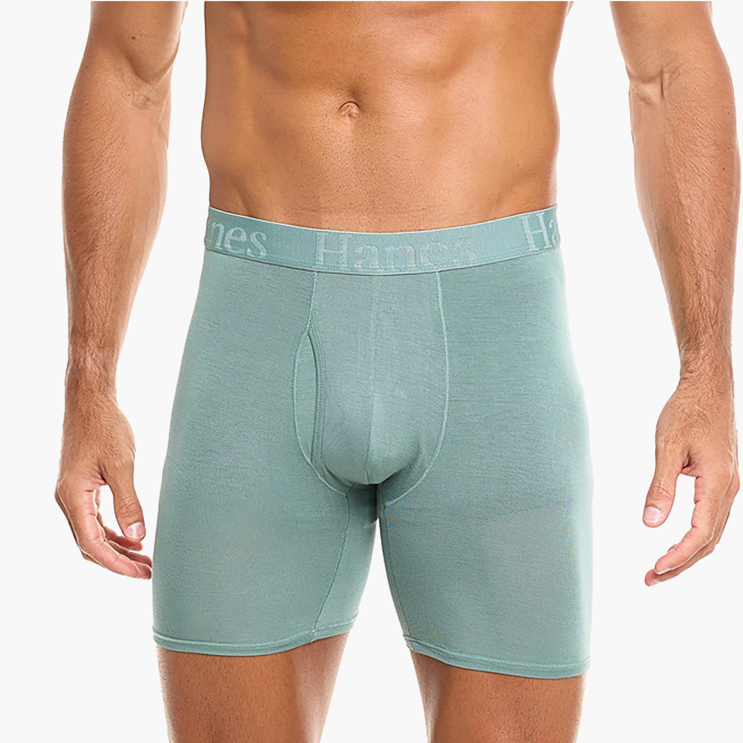 مجموعة متنوعة من 3 سراويل بوكسر رجالية مطبوعة بعلامة تجارية مع حزام خصر من هانز-men-clothing-innerwear-underwear-image-4