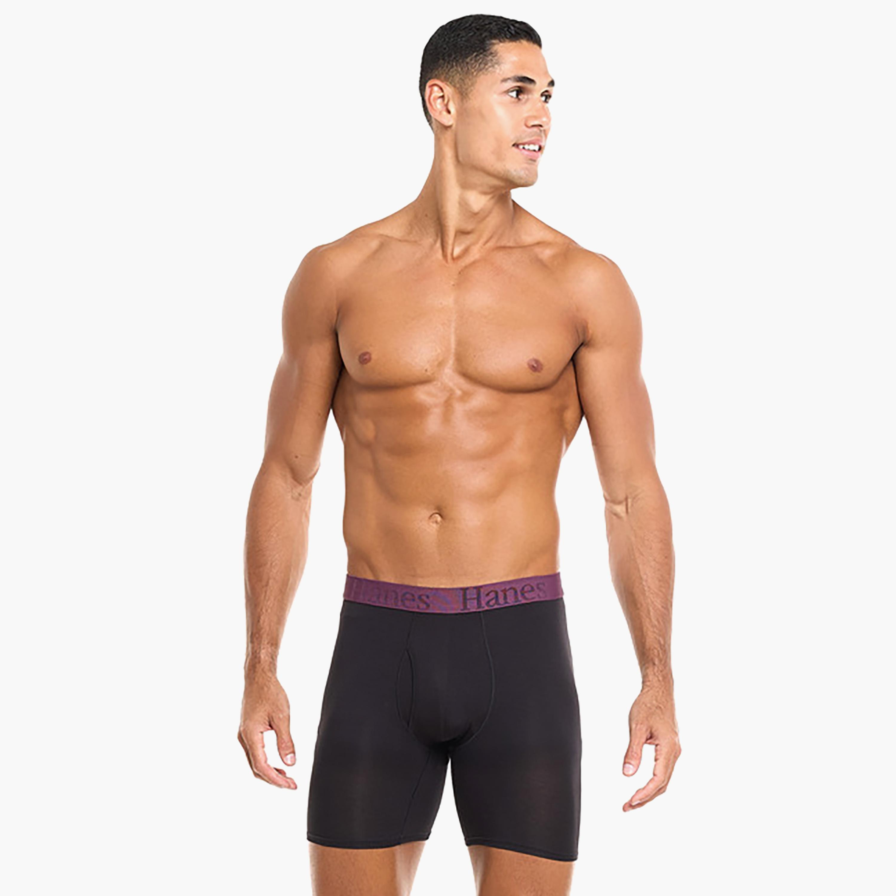 مجموعة متنوعة من 3 سراويل بوكسر رجالية مطبوعة بعلامة تجارية مع حزام خصر من هانز-men-clothing-innerwear-underwear-image-3