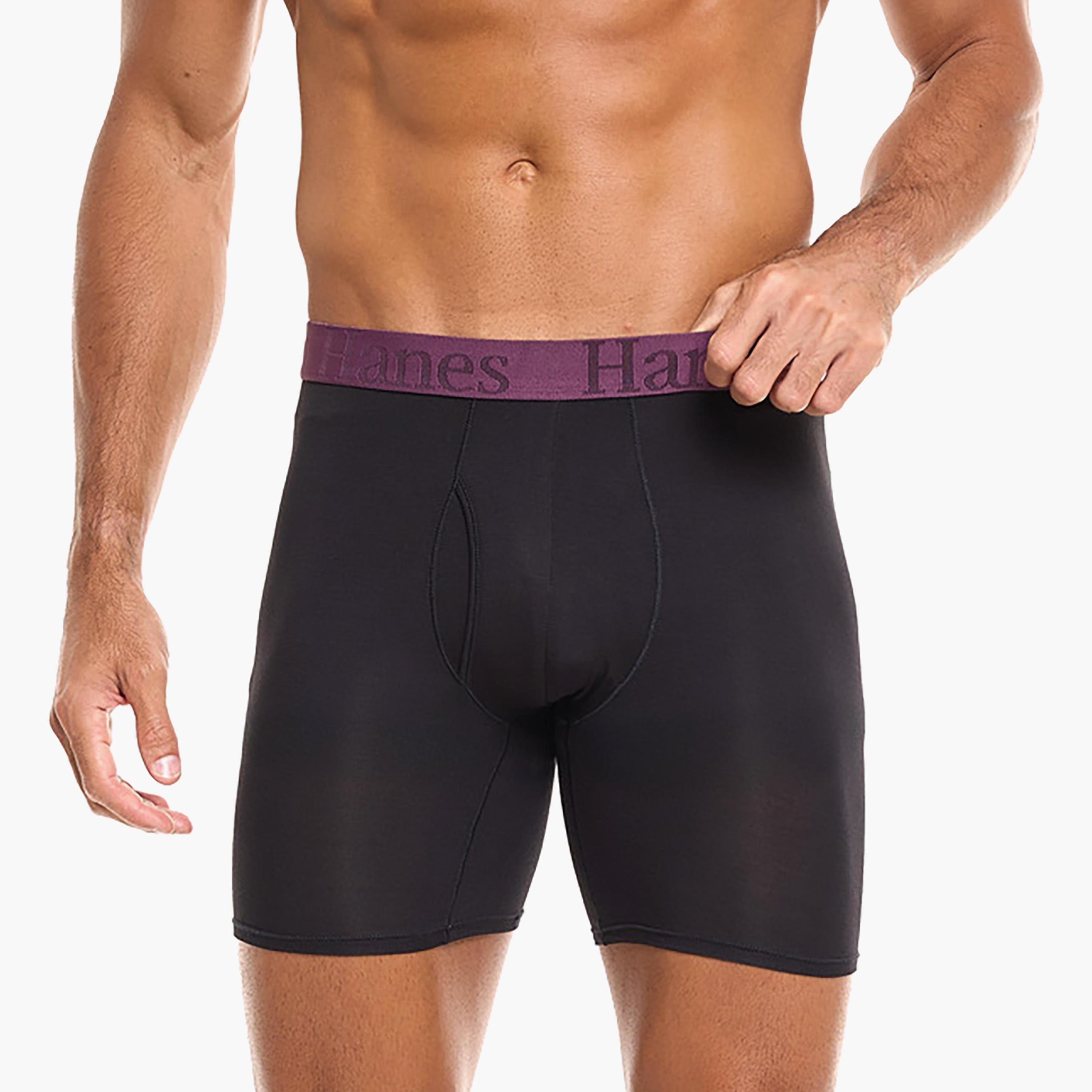 Hanes Assorted Pack of 3 Brand Print Waistband Men's Boxer Briefs-men-clothing-innerwear-underwear-image-4