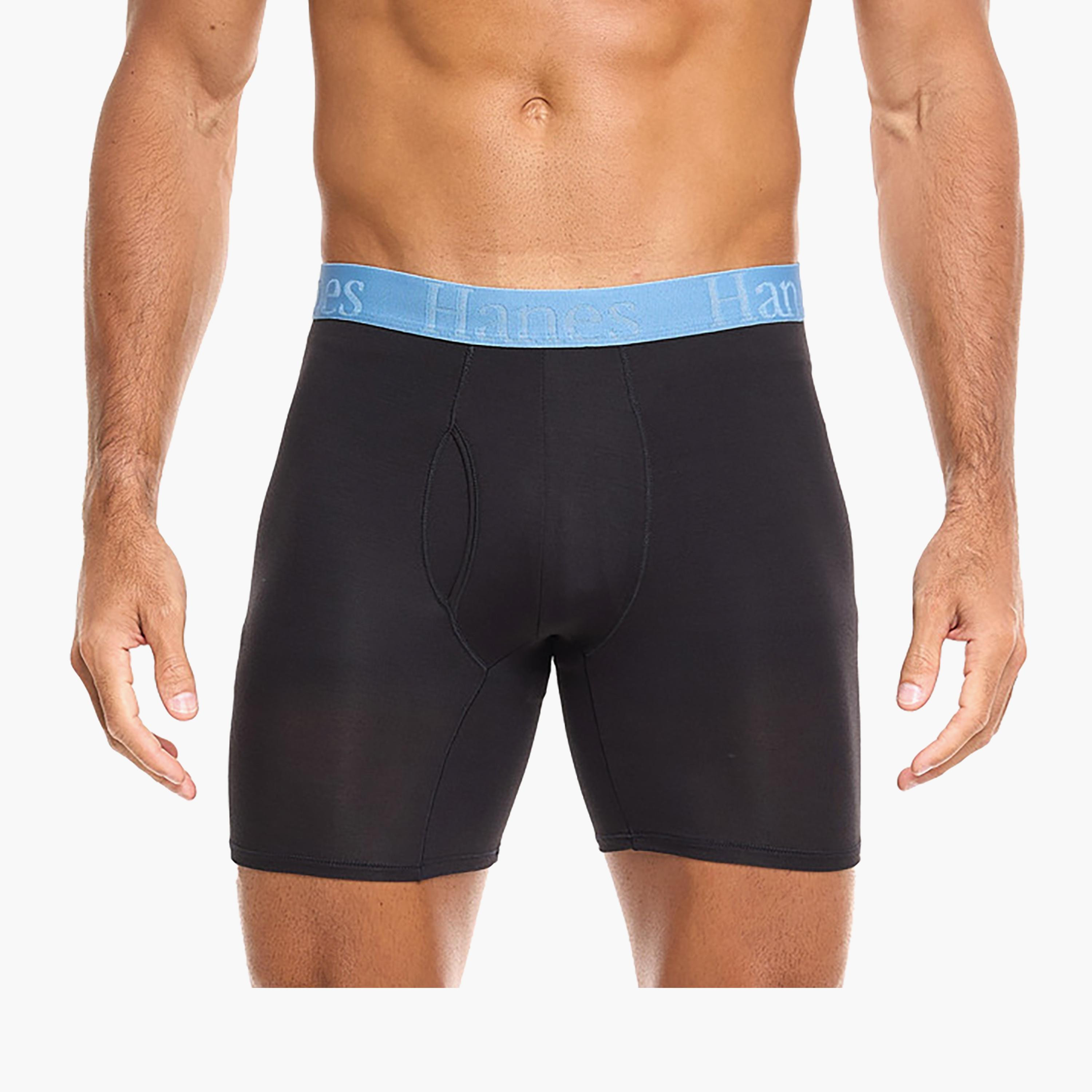 مجموعة متنوعة من 3 سراويل بوكسر رجالية مطبوعة بعلامة تجارية مع حزام خصر من هانز-men-clothing-innerwear-underwear-image-5