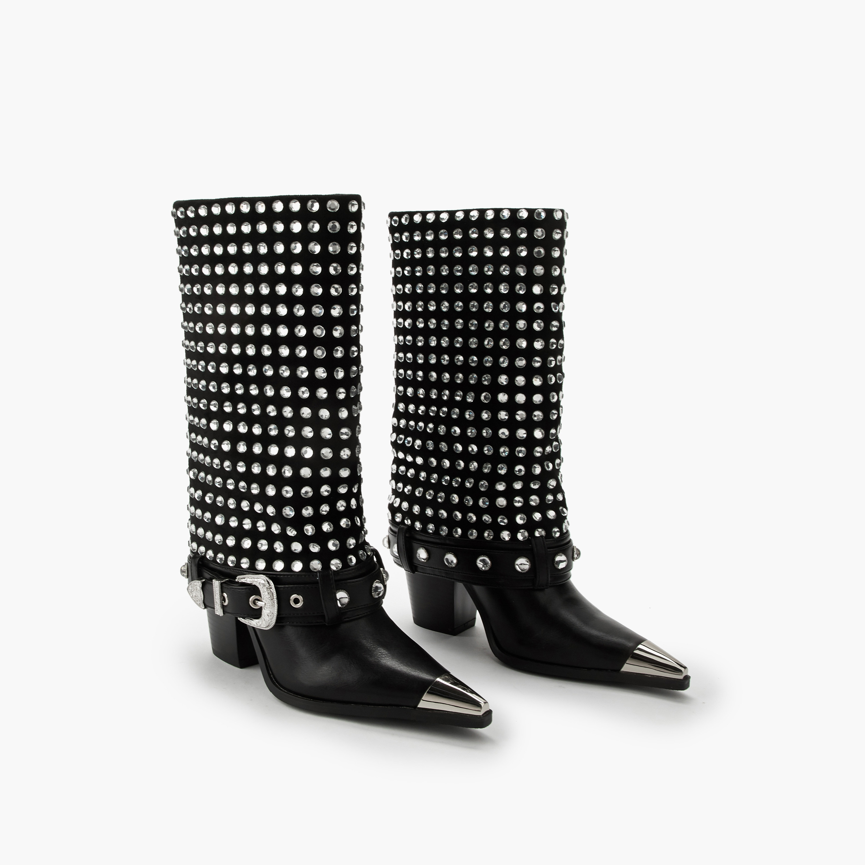Celeste Womens Embellished Block Heel High Shaft Boots-women-shoes-boots-image-1