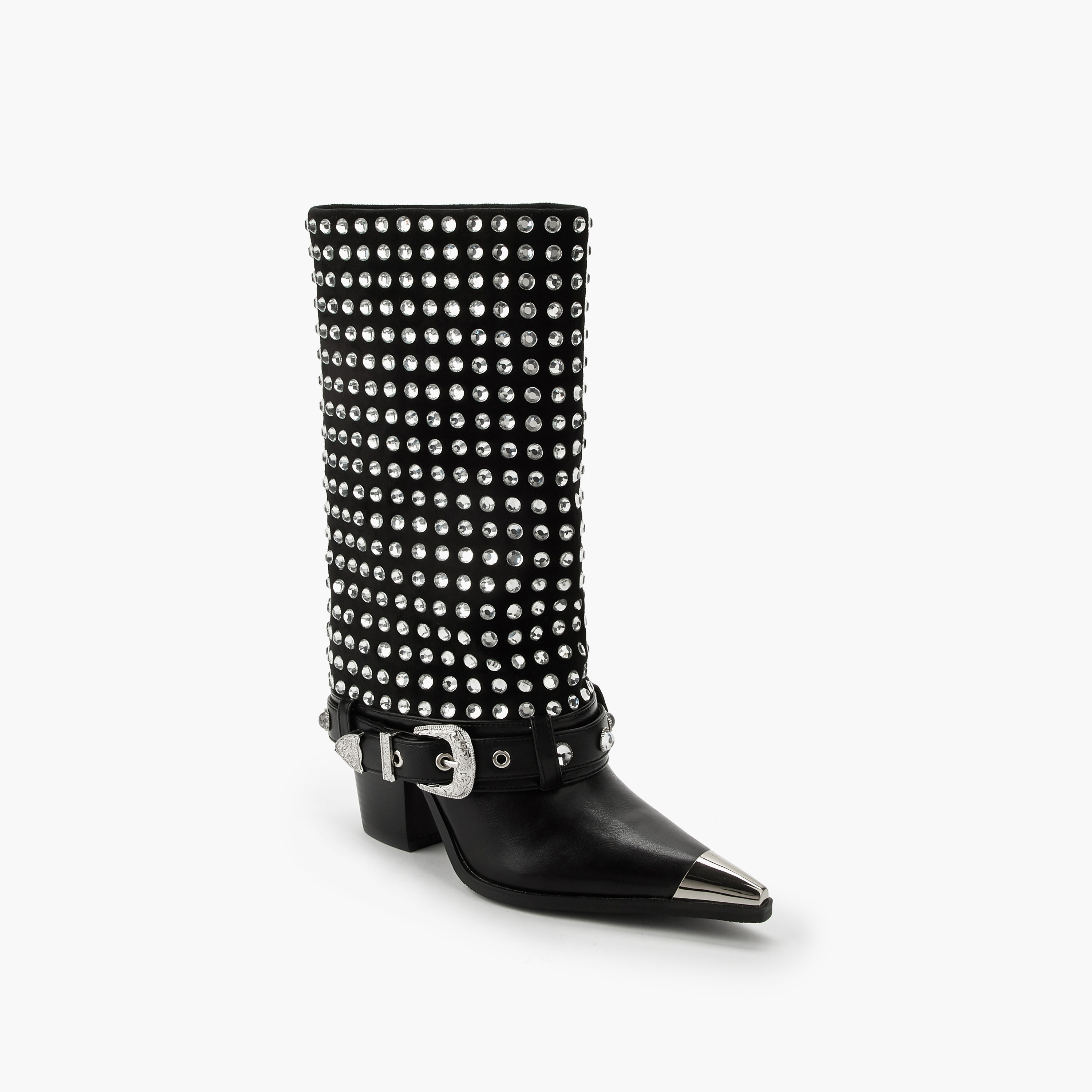 Celeste Womens Embellished Block Heel High Shaft Boots-women-shoes-boots-image-3
