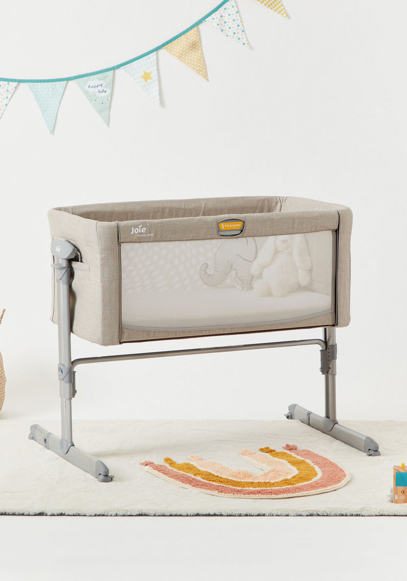 Joie Roomie Glide Crib and Co-sleeper - Almond (0-6 months)-Cradles and Bassinets-image-0