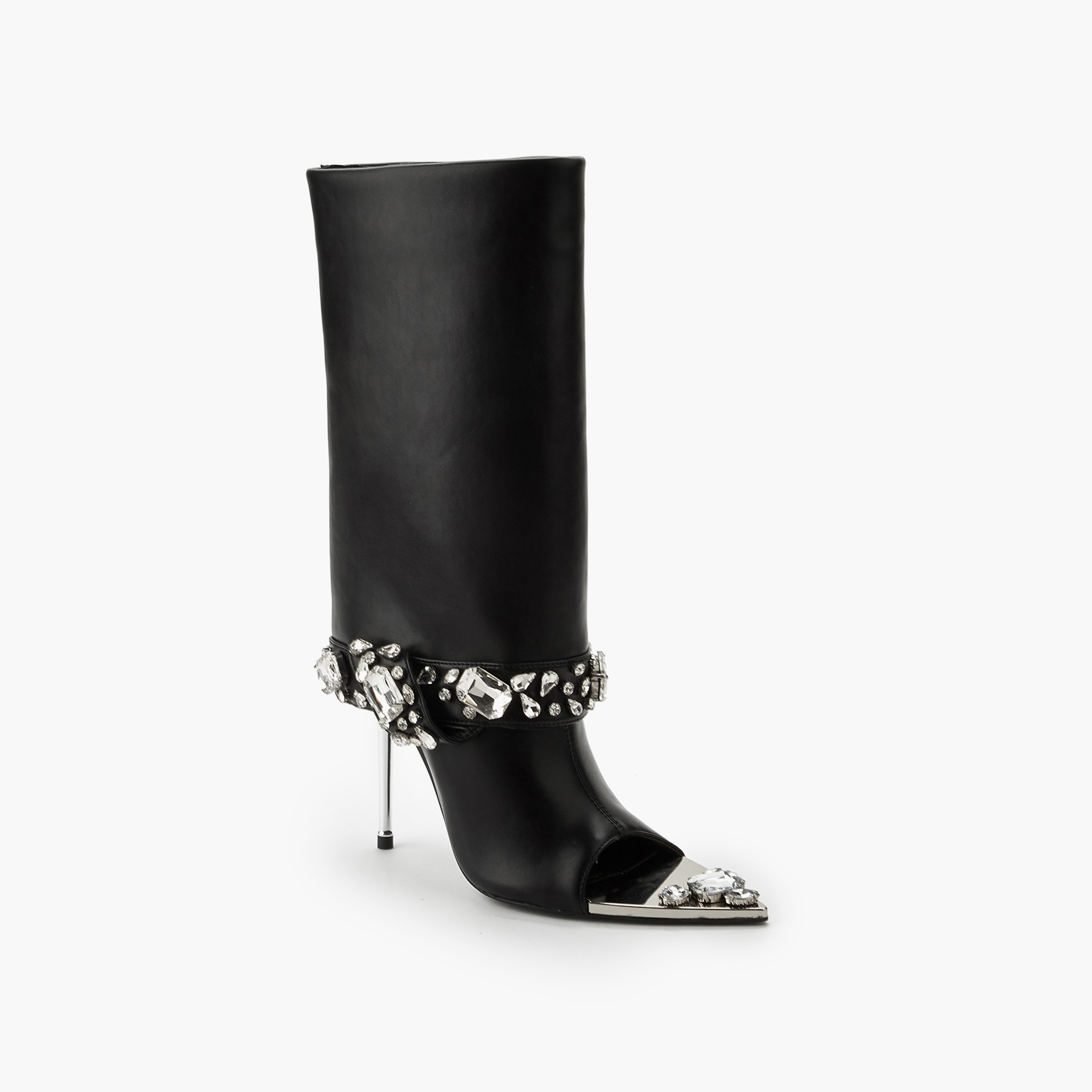 Celeste Women Studded Open Toe High Shaft Boots-women-shoes-boots-image-3