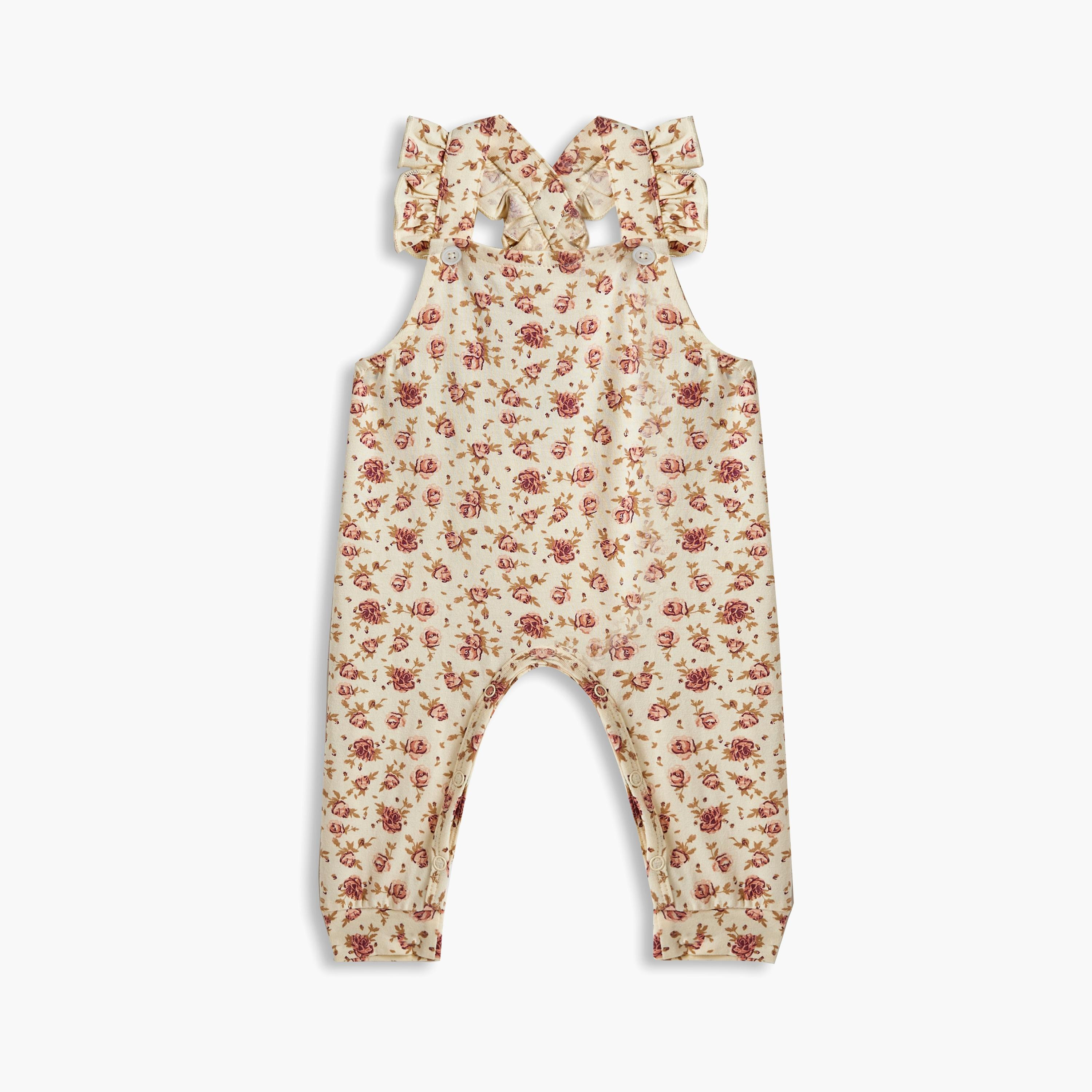 Dirkje 2-Piece Floral Printed Short Sleeves Jumpsuit, T-Shirt with Hat-baby-girls-clothing-setsandcoords-image-2