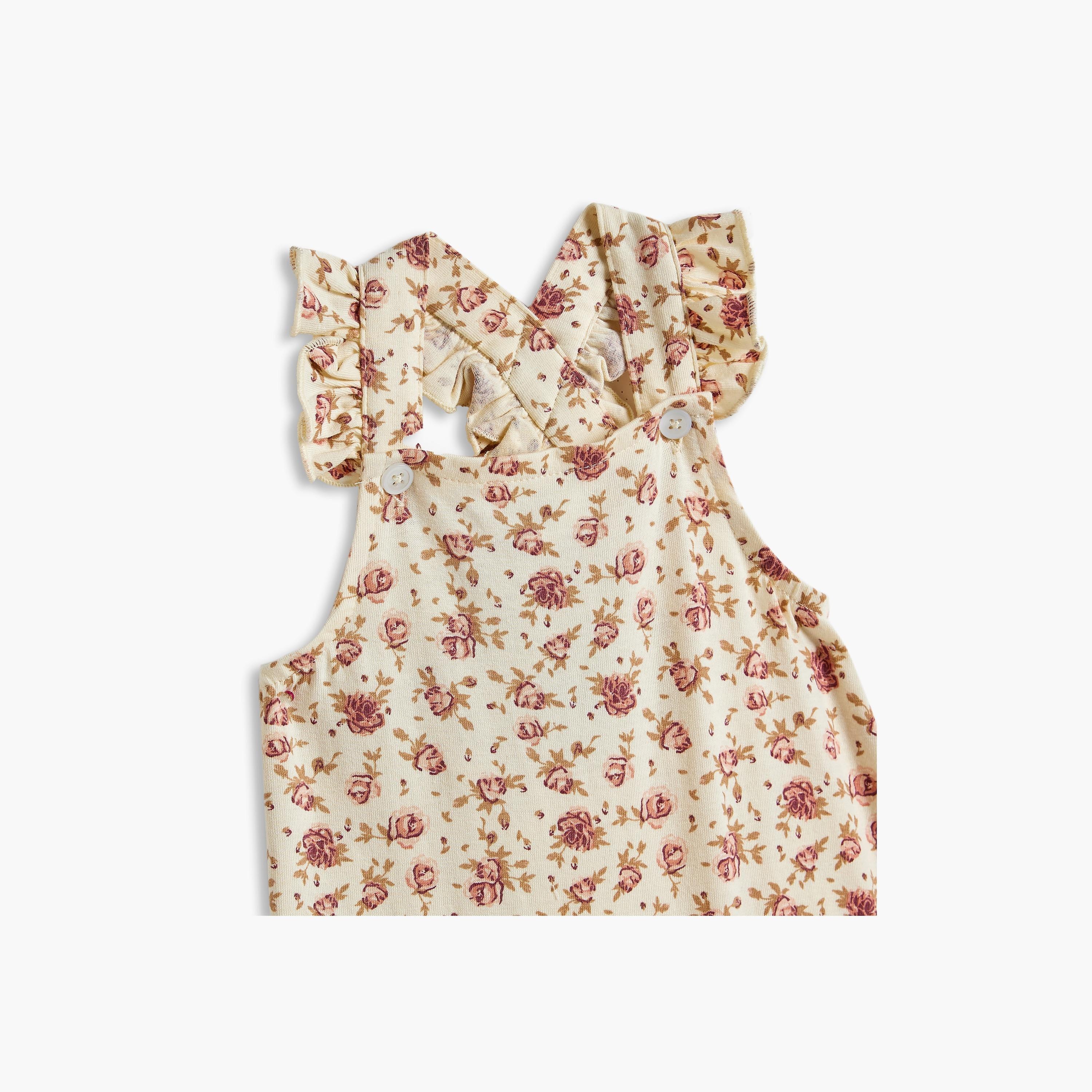 Dirkje 2-Piece Floral Printed Short Sleeves Jumpsuit, T-Shirt with Hat-baby-girls-clothing-setsandcoords-image-3