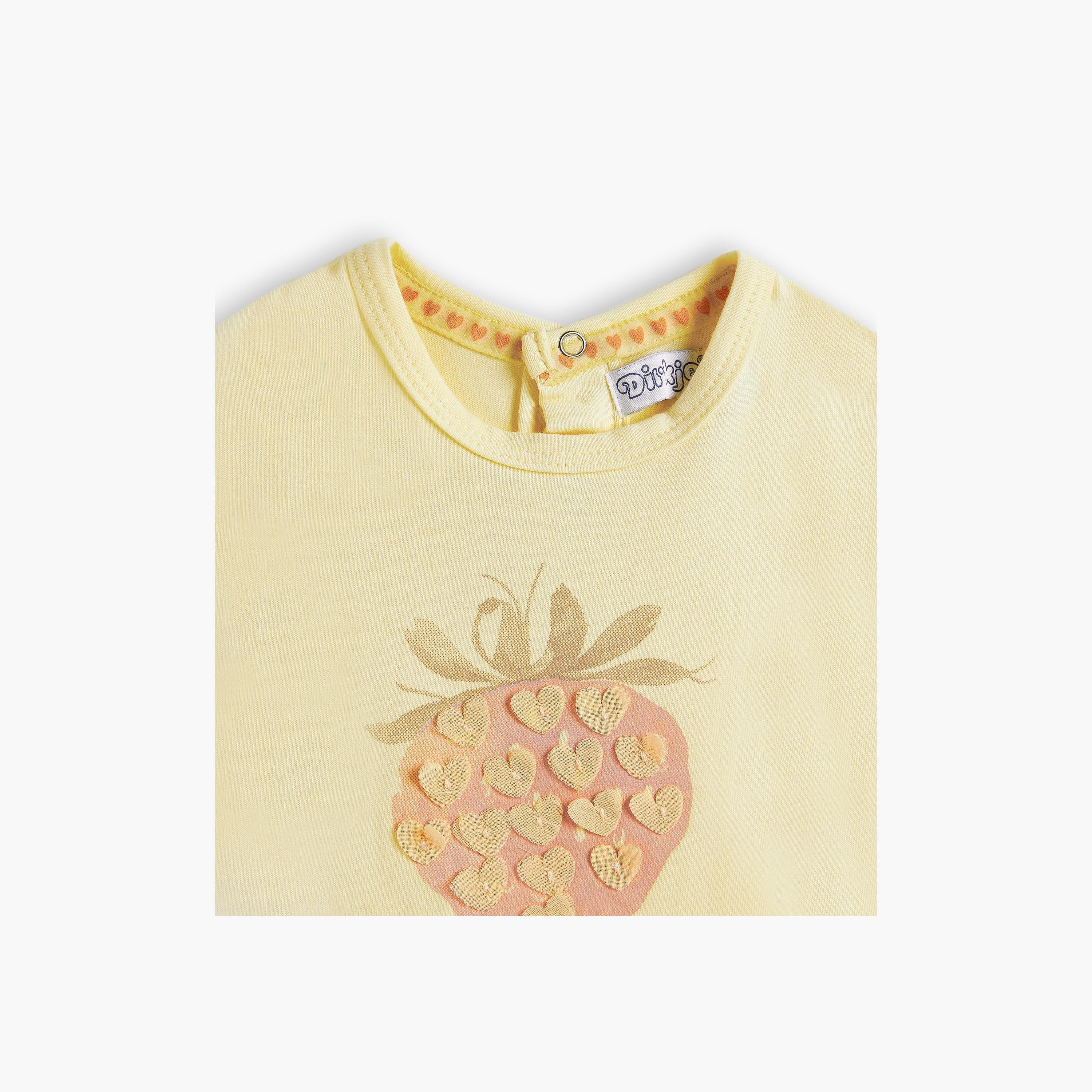 تي شيرت مطبوع بأكمام قصيرة مع شورت قطعتين من ديركجي-girls-clothing-setsandcoords-image-3