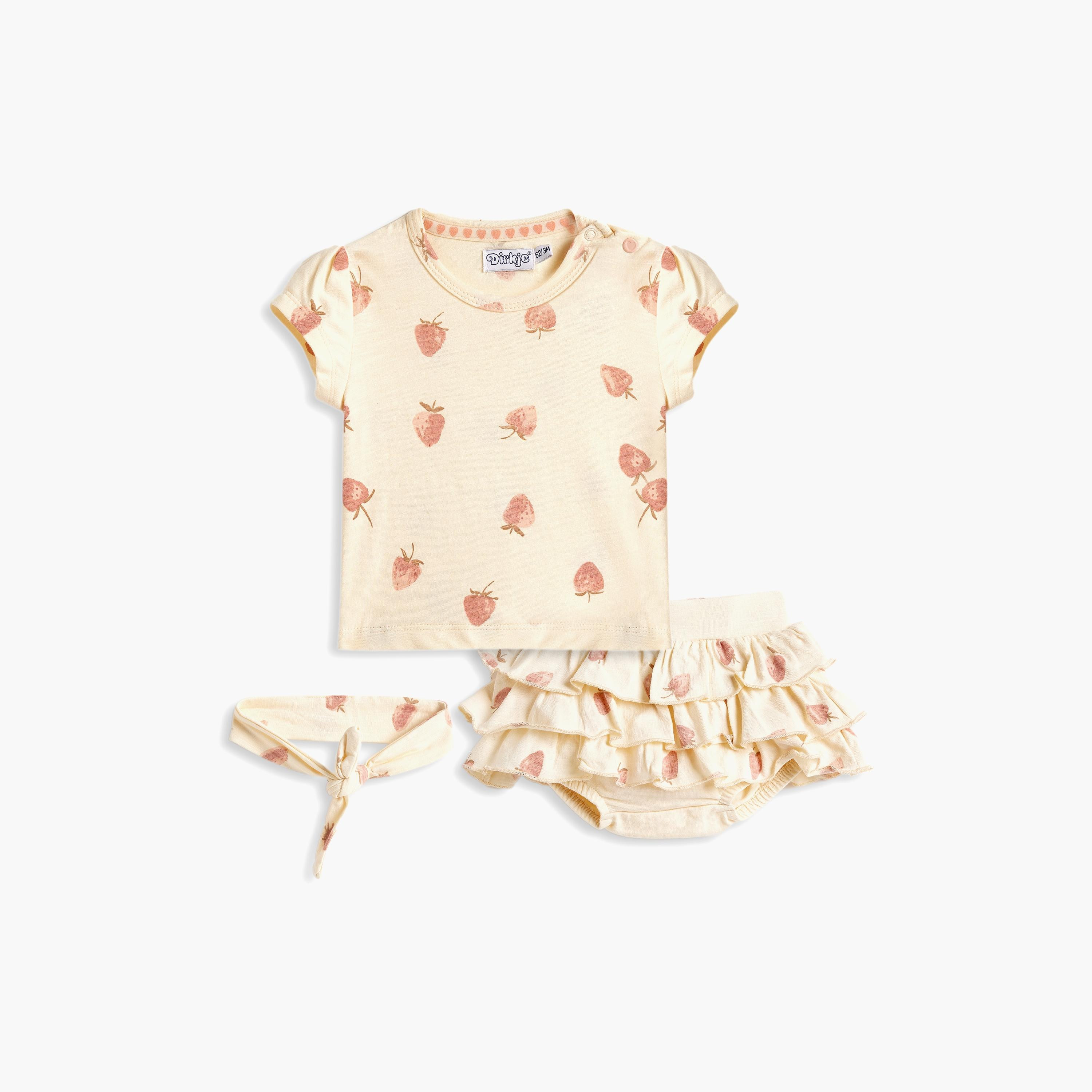 Dirkje 3-Piece Printed Short Sleeves T-Shirt, Shorts with Headband-baby-girls-clothing-setsandcoords-image-1