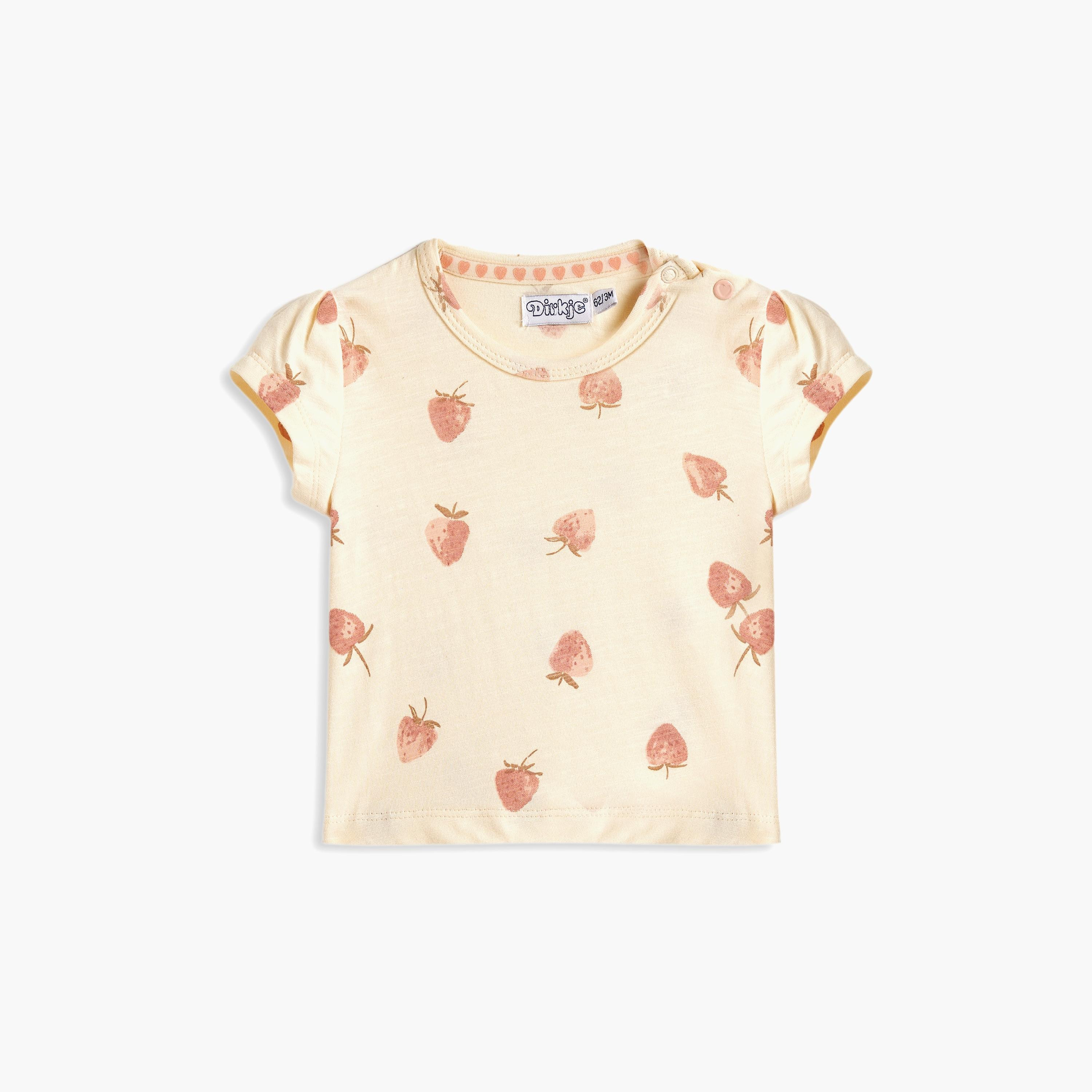 تي شيرت مطبوع بأكمام قصيرة وشورت مع عصابة رأس 3 قطع من ديركجي-baby-girls-clothing-setsandcoords-image-2