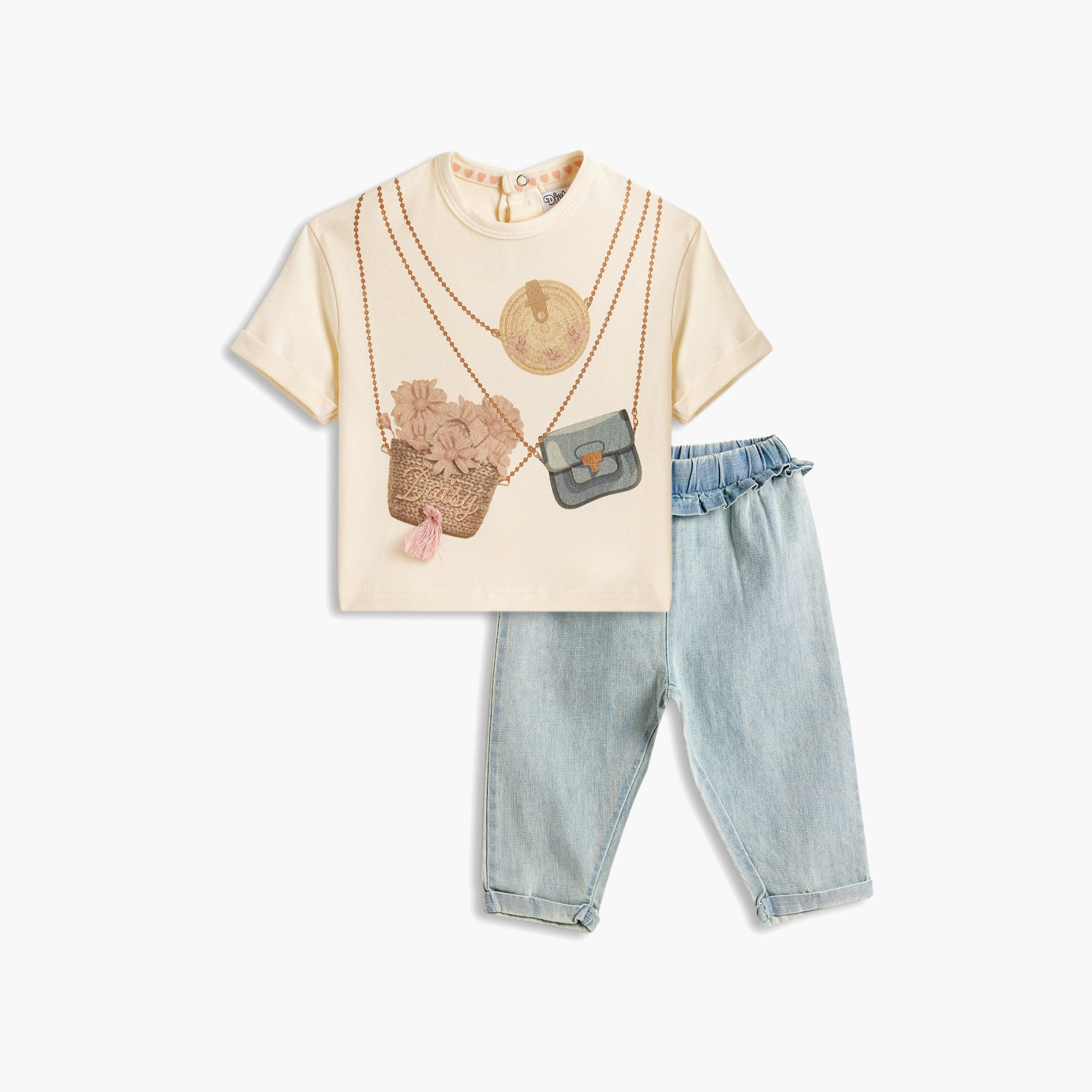 Dirkje 2-Piece Printed Short Sleeves T-Shirt with Pants-girls-clothing-setsandcoords-image-1