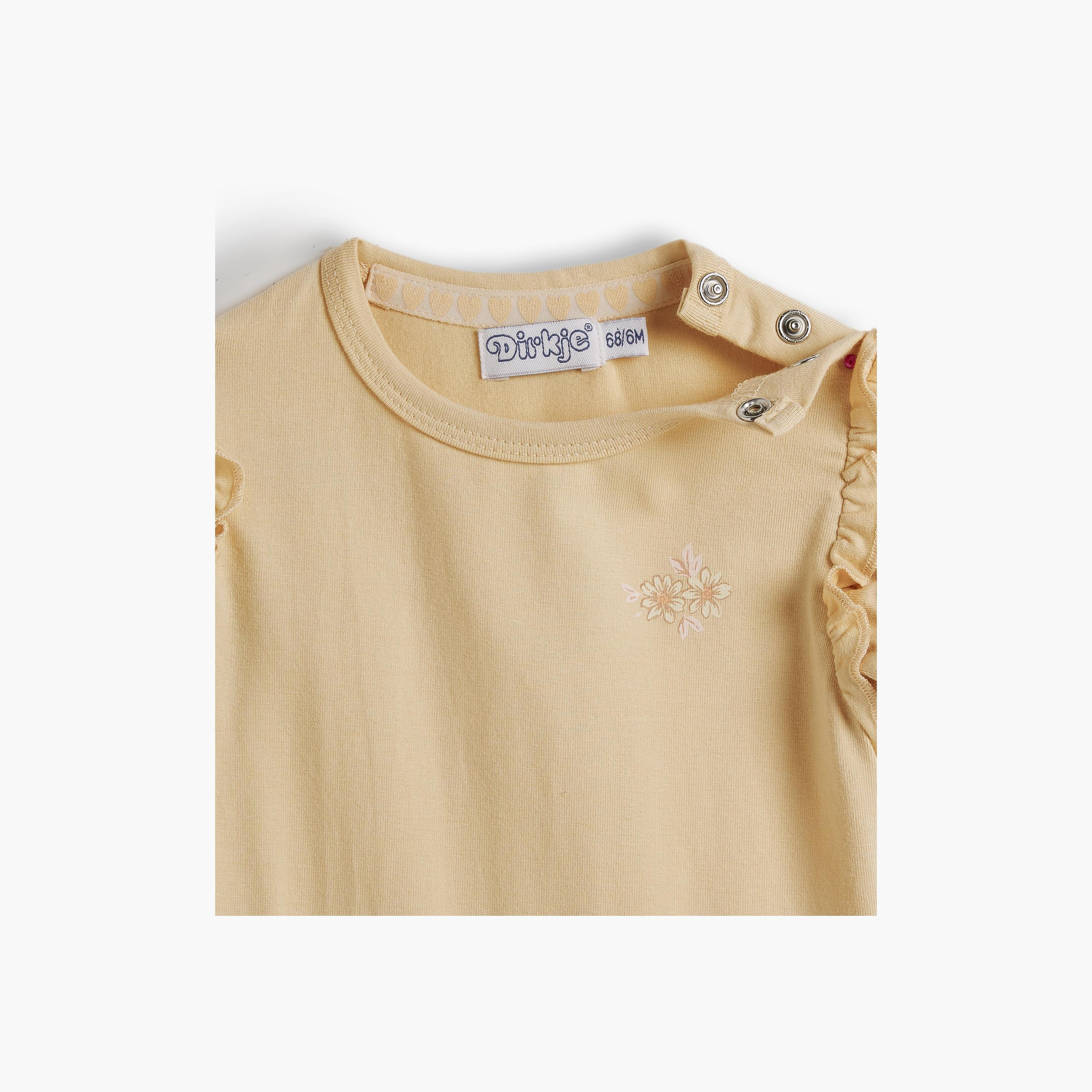 فستان بطبعة زهور وأكمام قصيرة مع رباط رأس قطعتين من ديركجي-girls-clothing-dressesandjumpsuits-image-3