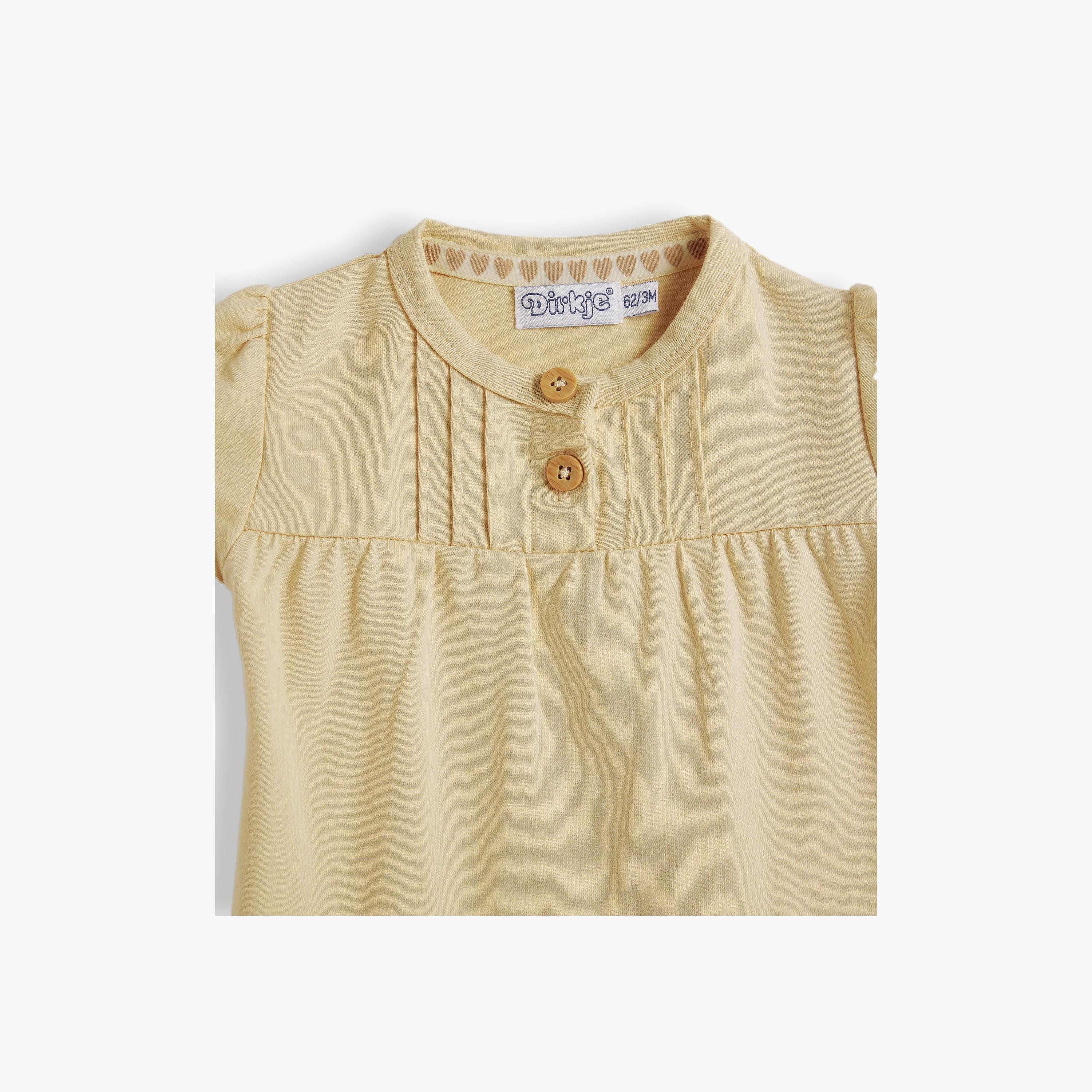 تي شيرت مطبوع بأكمام قصيرة مع شورت قطعتين من ديركجي-baby-girls-clothing-setsandcoords-image-3