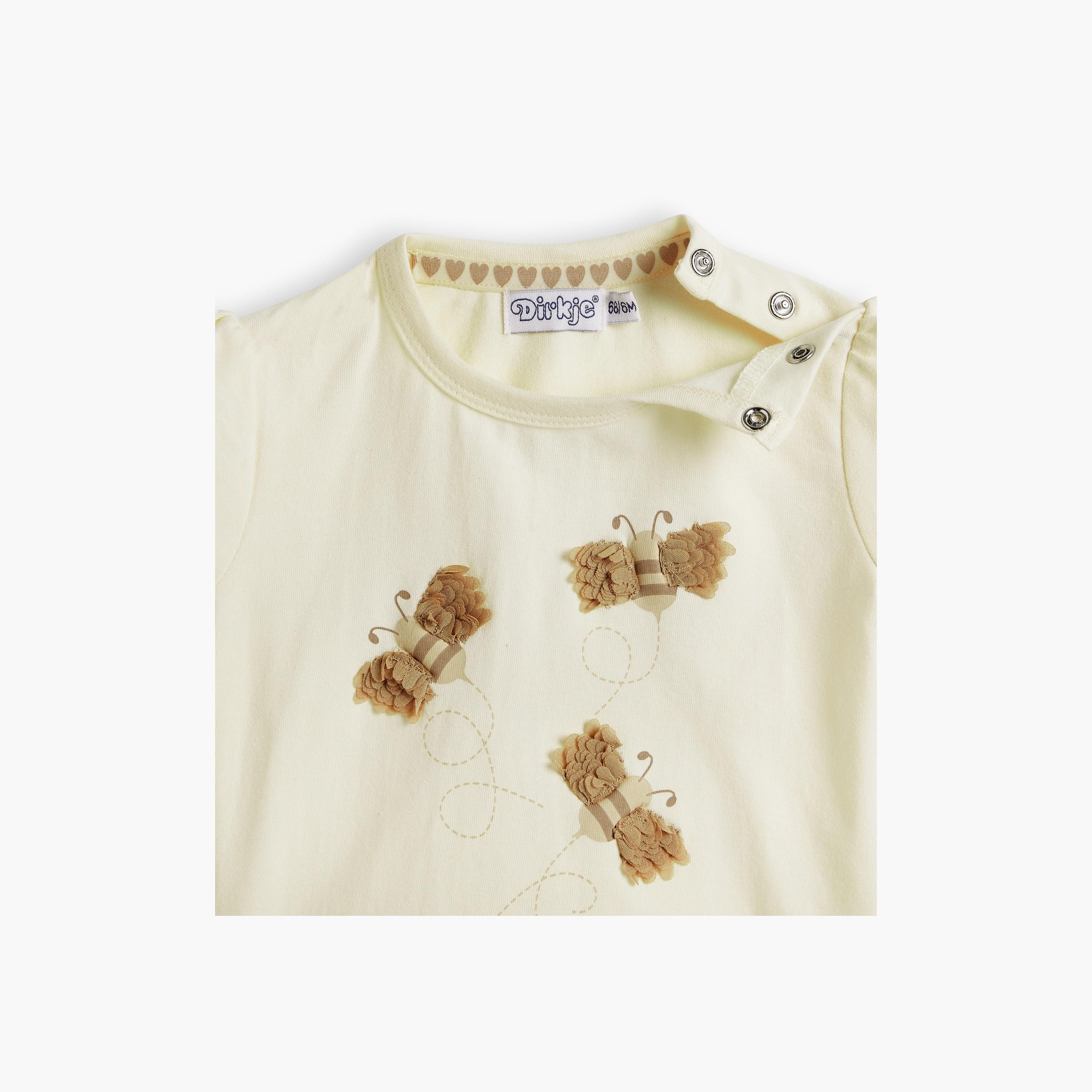 تي شيرت مطبوع بأكمام قصيرة وبنطلون مع عصابة رأس 3 قطع من ديركجي-girls-clothing-setsandcoords-image-3