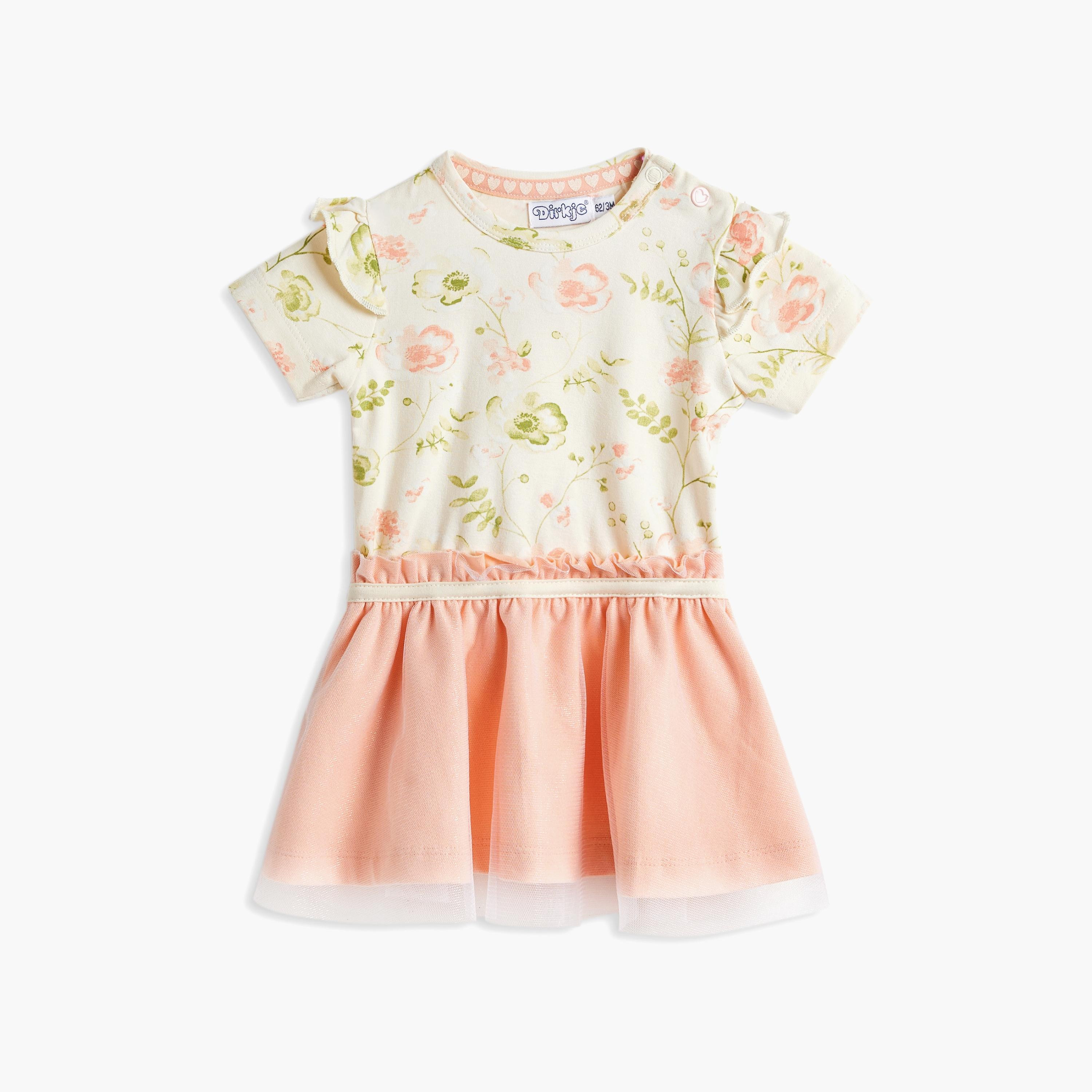 Dirkje 3-Piece Floral Printed Short Sleeves Dress, Pants with Headband-baby-girls-clothing-setsandcoords-image-2