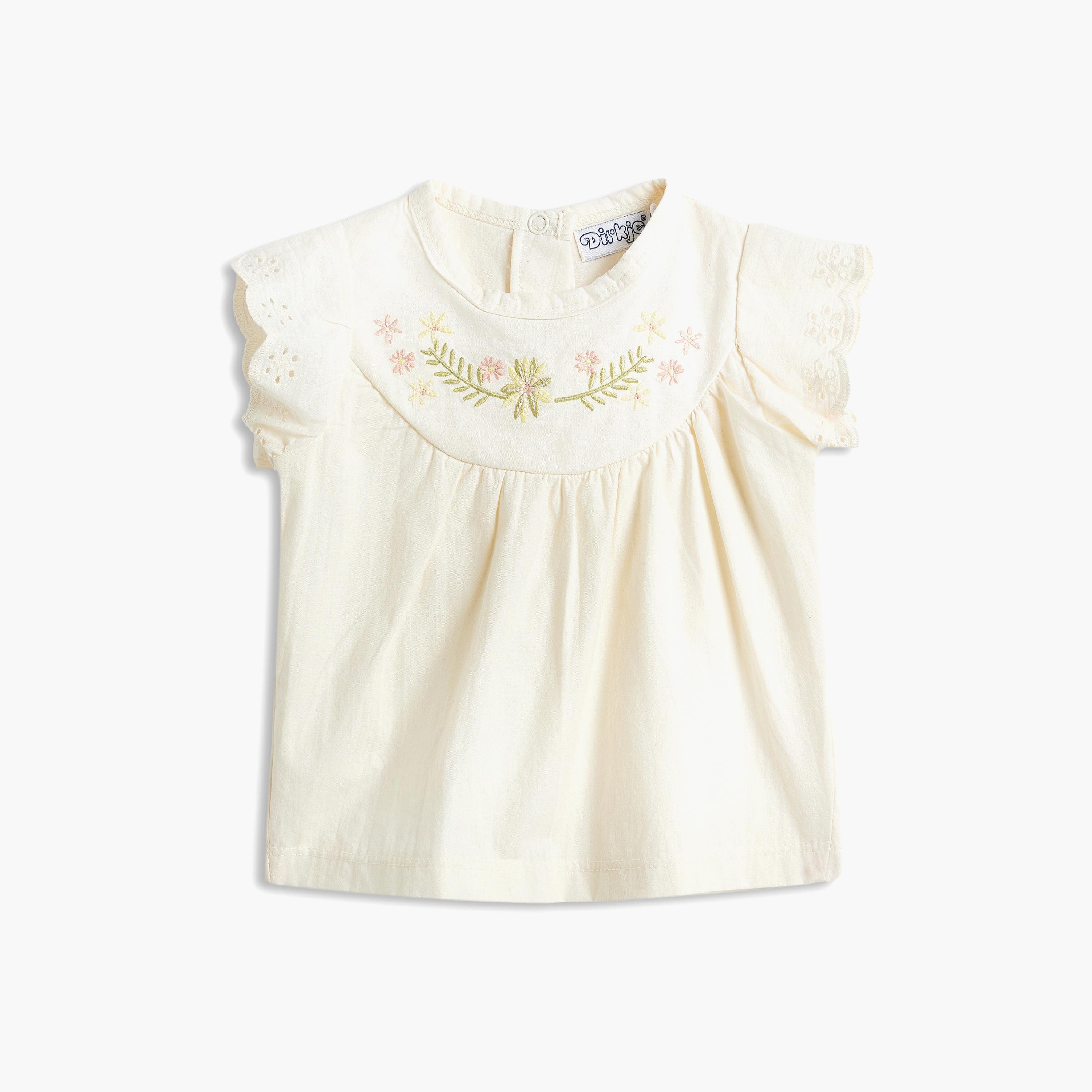 Dirkje 2-Piece Embroidered Cap Sleeves T-Shirt with Joggers-girls-clothing-setsandcoords-image-2