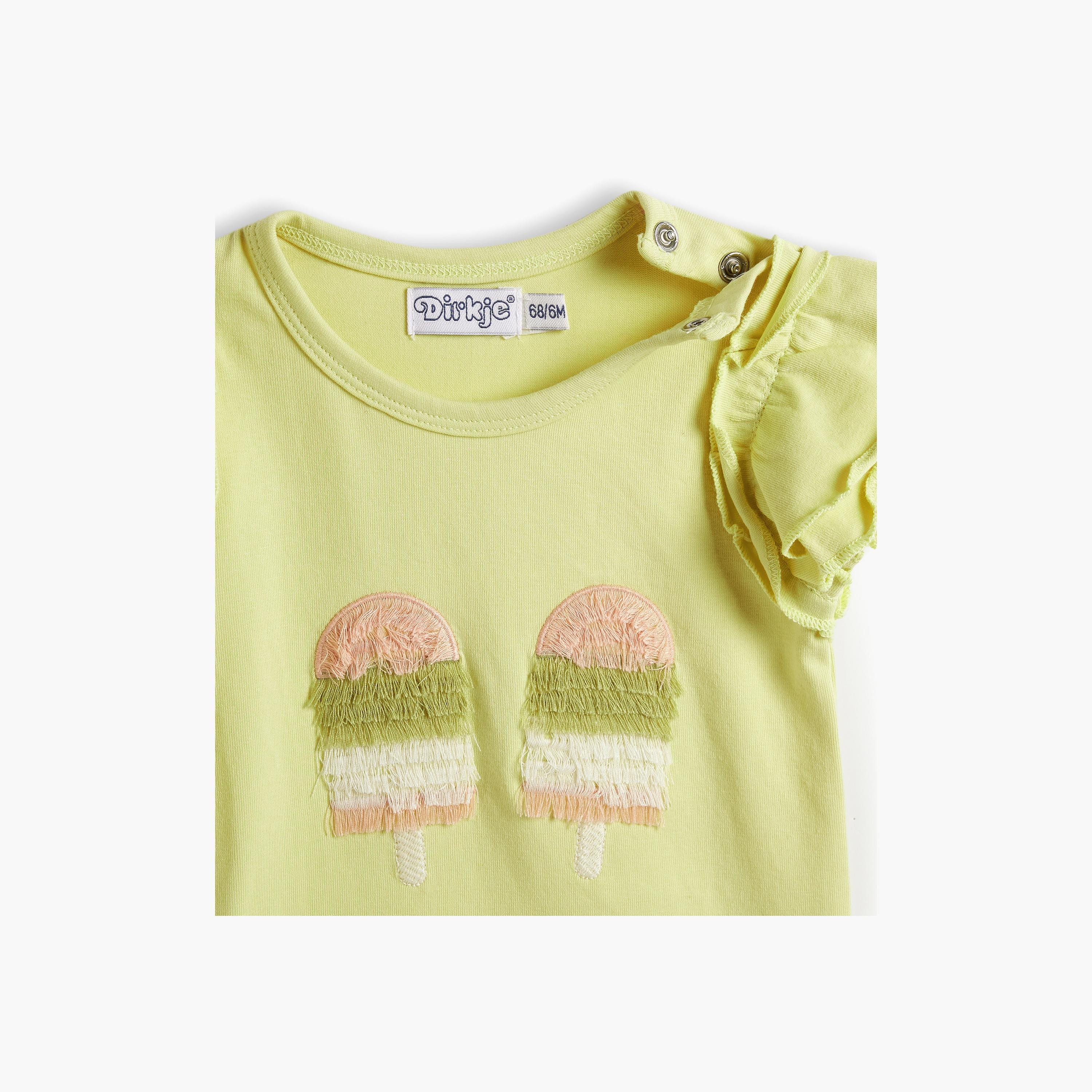 Dirkje 2-Piece Embroidered Cap Sleeves T-Shirt with Shorts-girls-clothing-setsandcoords-image-3