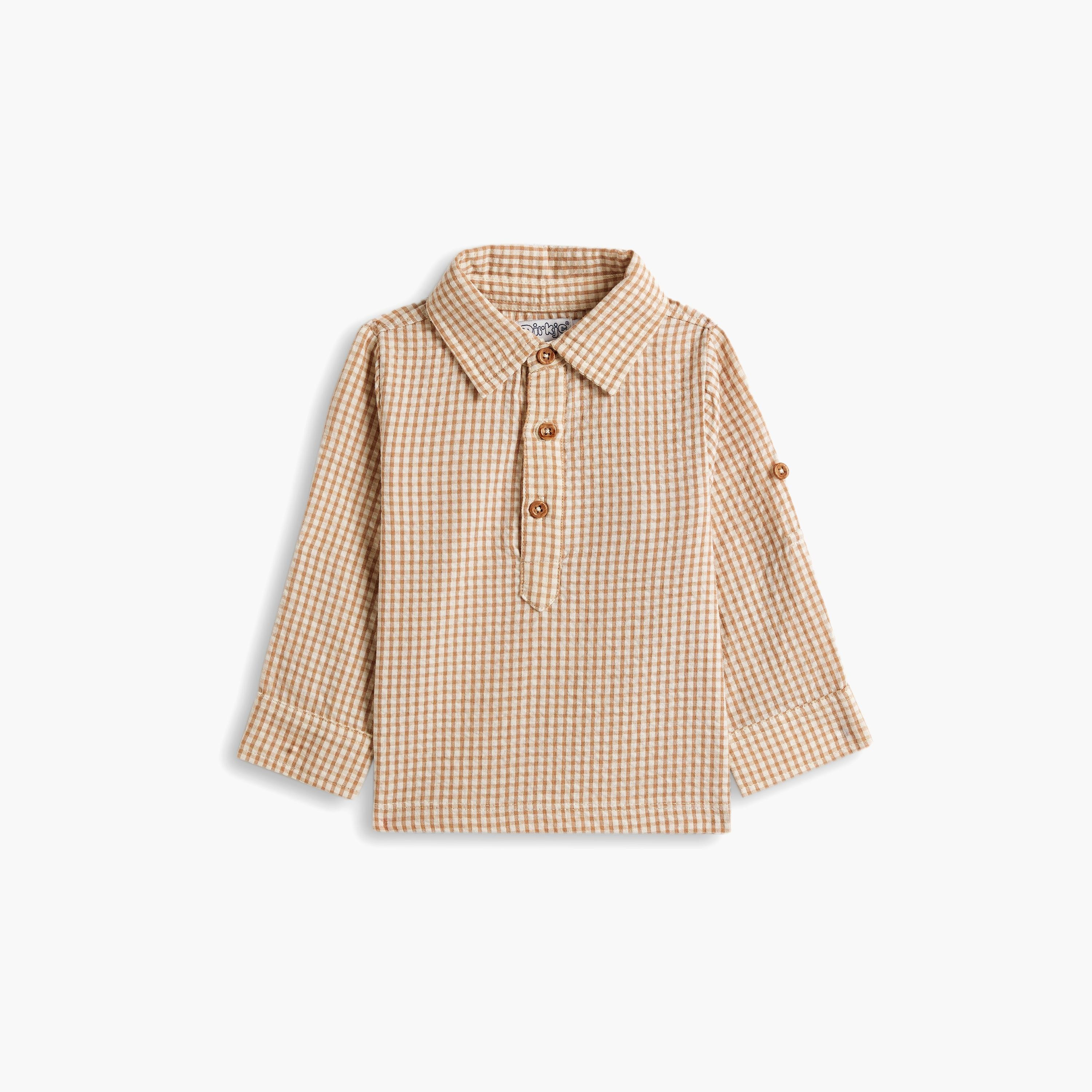 قميص منقوش بأكمام طويلة من ديركجي-boys-clothing-shirts-image-1