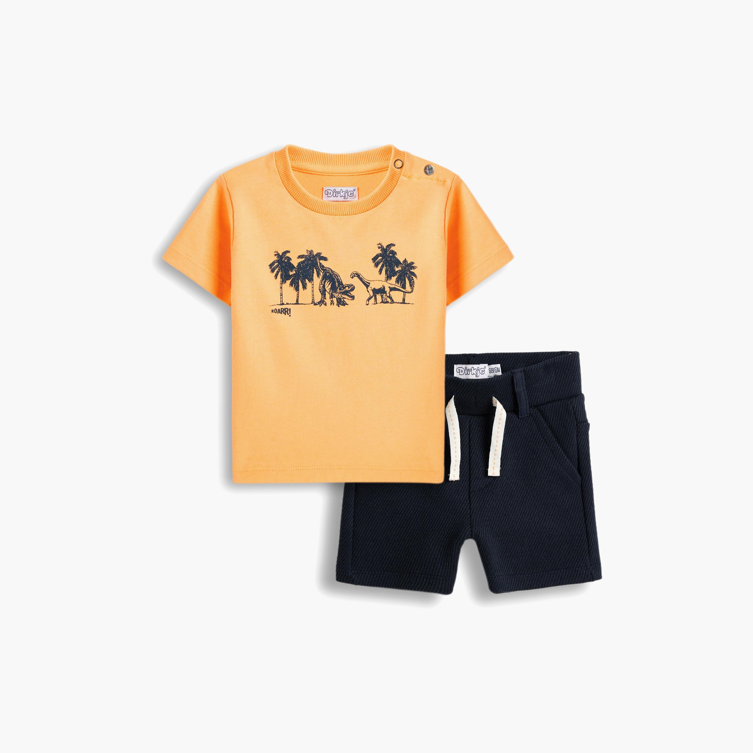 Dirkje 2-Piece Printed Short Sleeves T-Shirt with Shorts-boys-clothing-setsandcoords-image-1