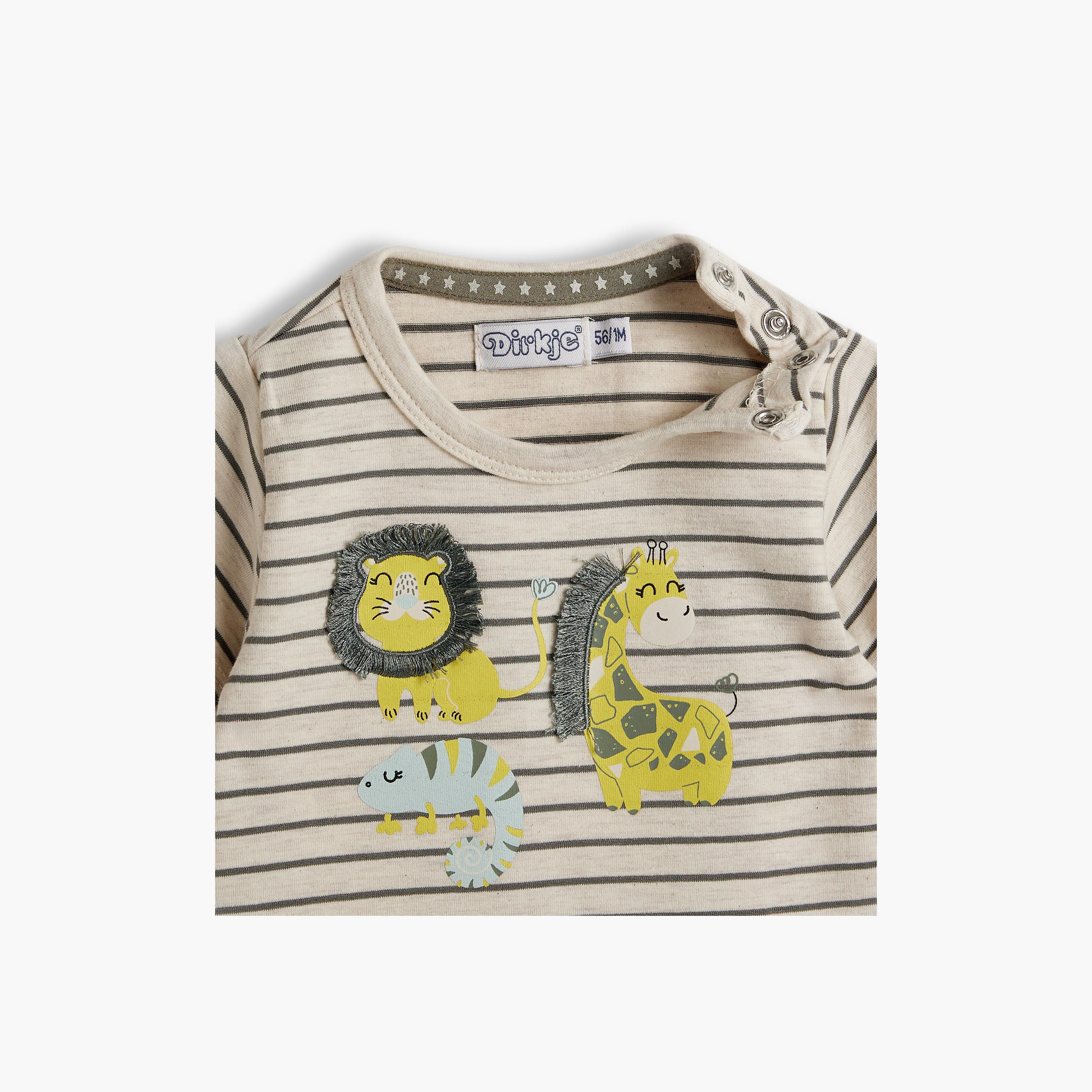 بودي سوت مخططة بأكمام قصيرة من ديركجي-baby-boys-clothing-bodysuits-image-3