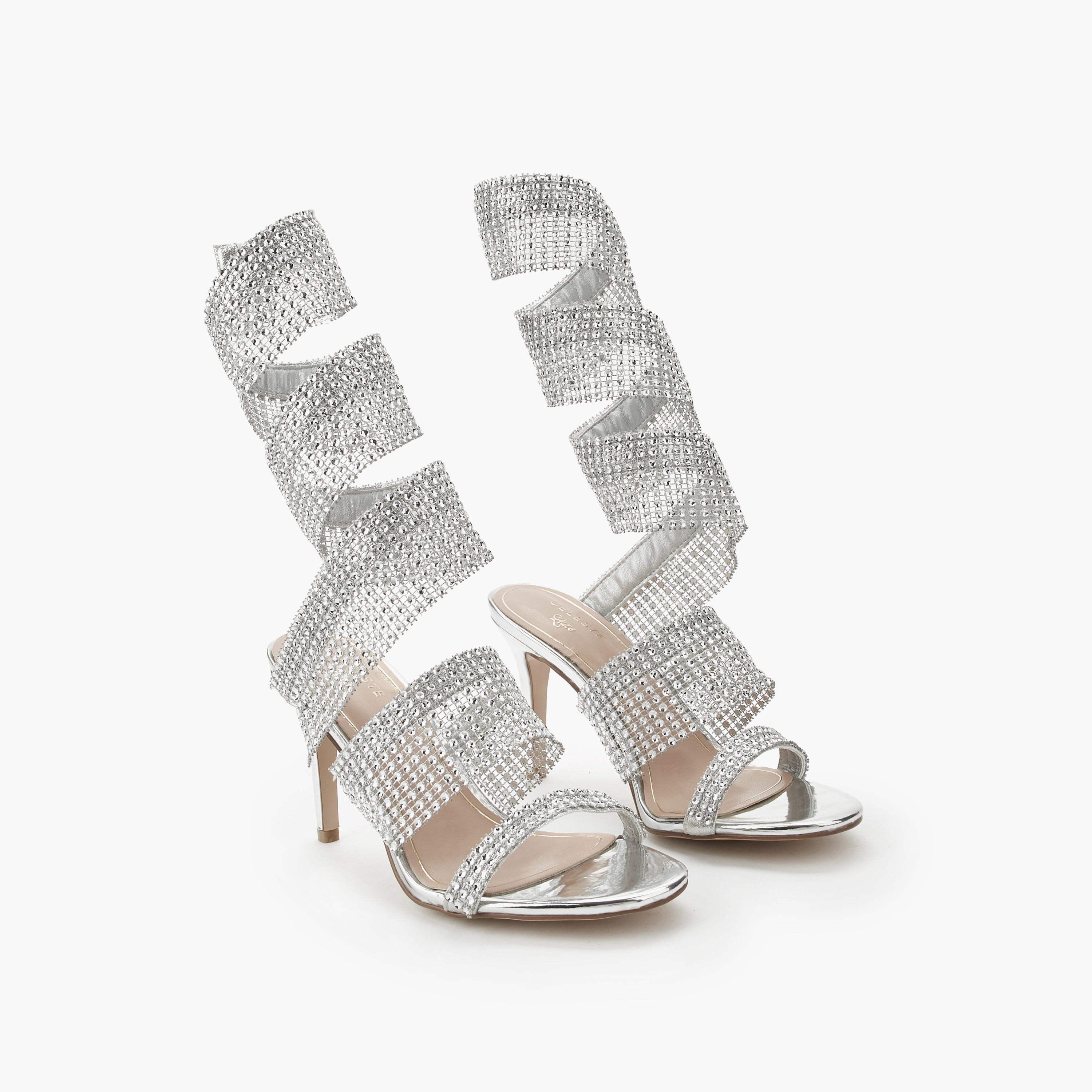 Celeste Women Studded Strap Detail Sandals-women-shoes-sandals-heeled-image-1