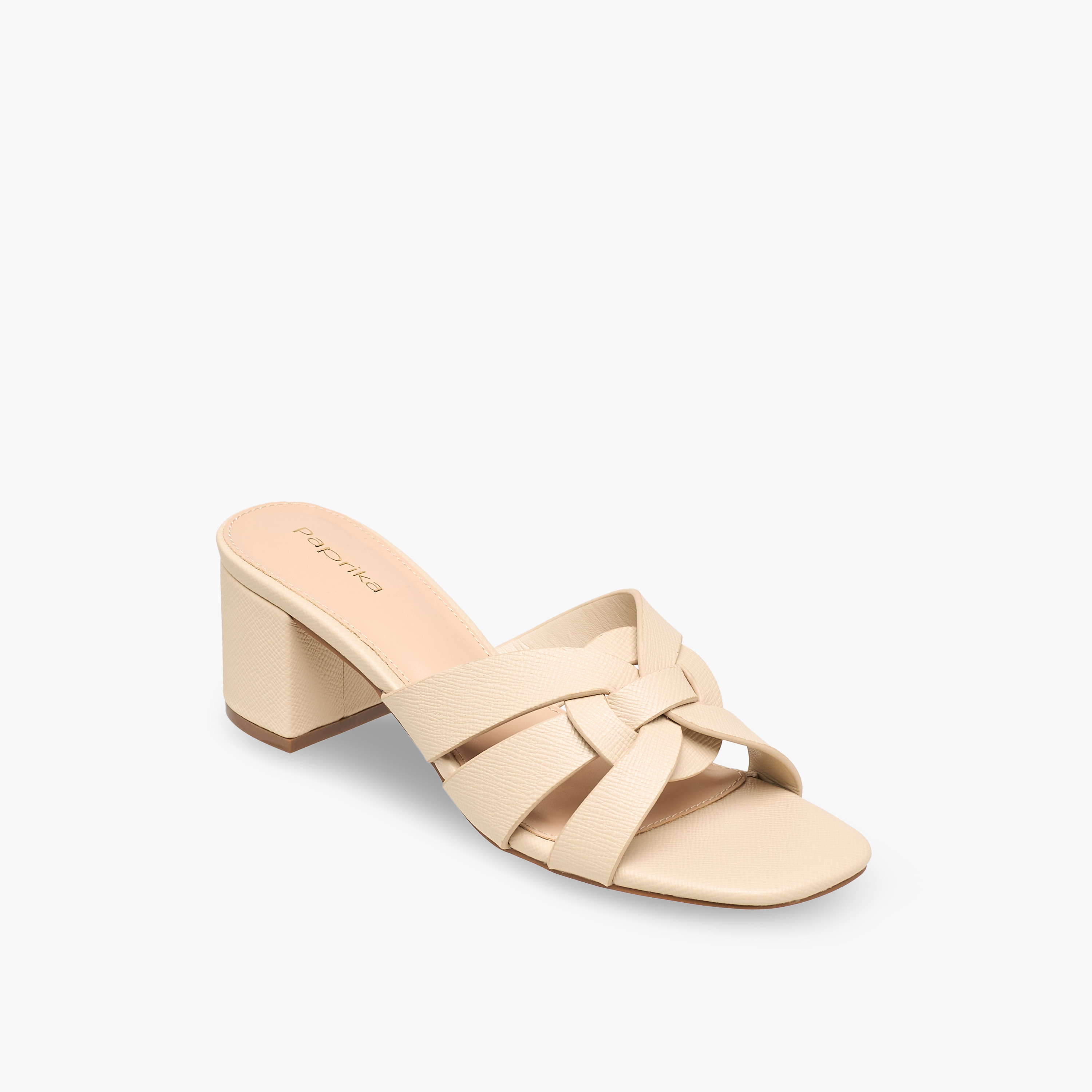 Paprika Women Textured Block Heel Sandals-women-shoes-sandals-heeled-image-2