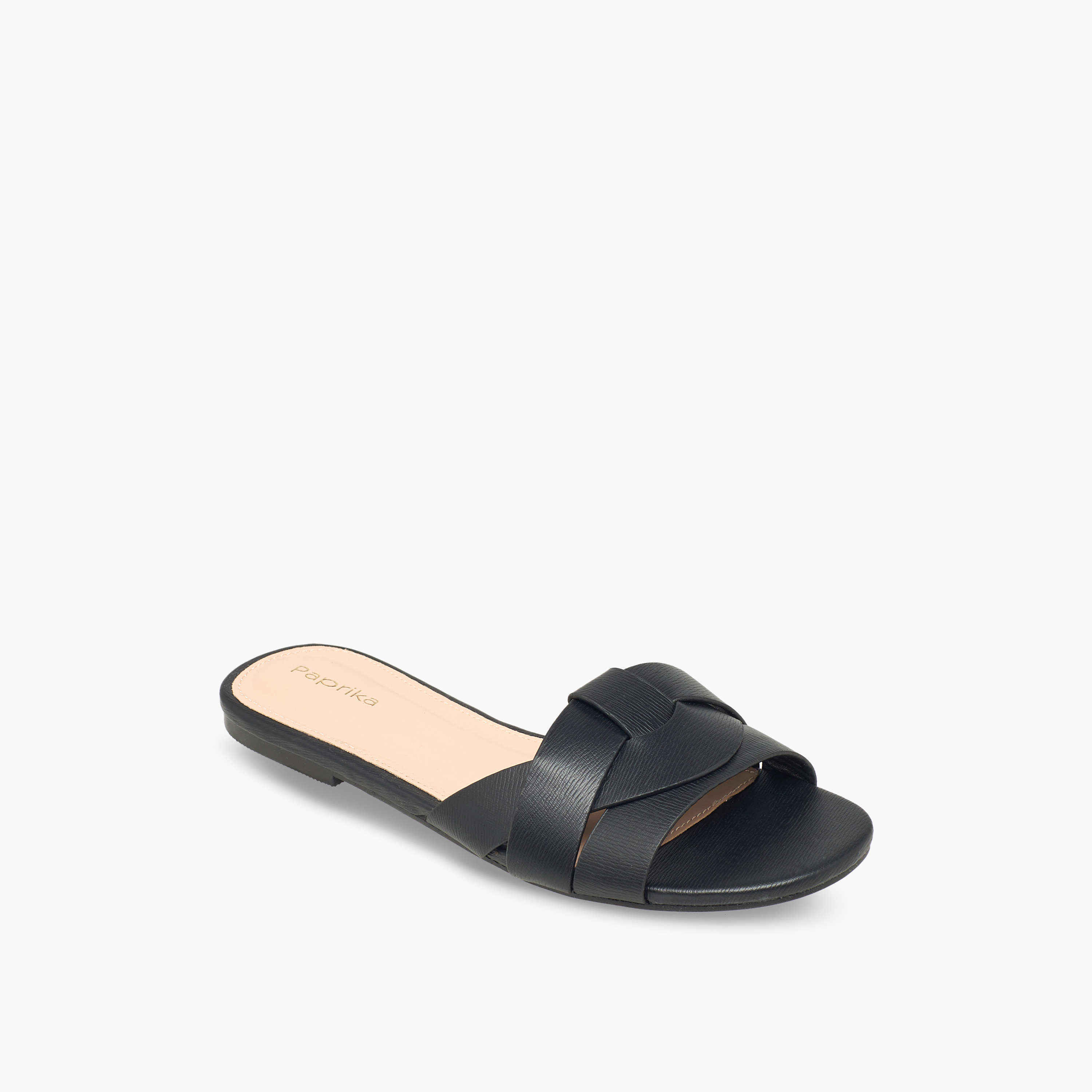 Paprika Women Cross Strap Slip-On Sandals-women-shoes-flats-sandals-image-2