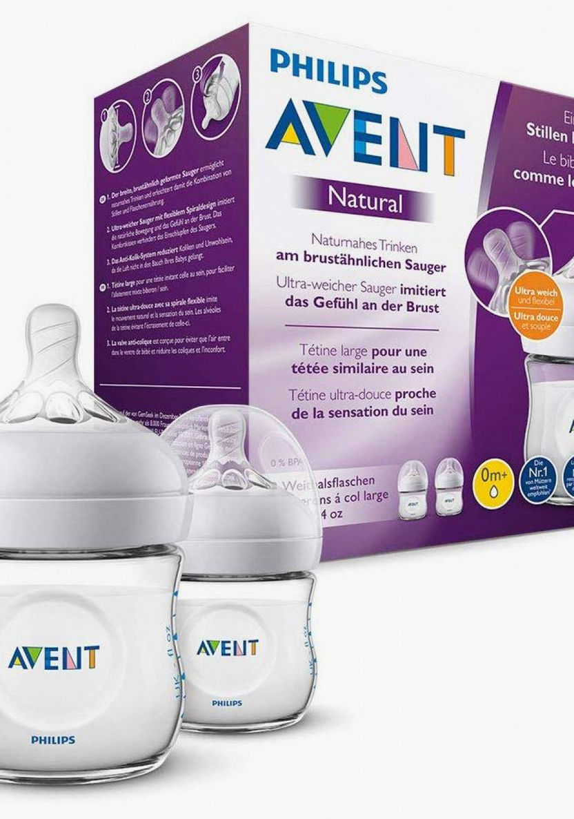Philips Avent Natural Feeding Bottle with Cap 125 ml - Set of 2-Bottles and Teats-image-1