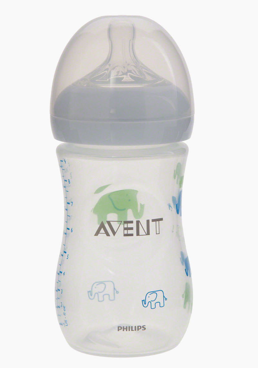 Philips Avent Elephant Print Natural Feeding Bottle 260 ml-Bottles and Teats-image-1