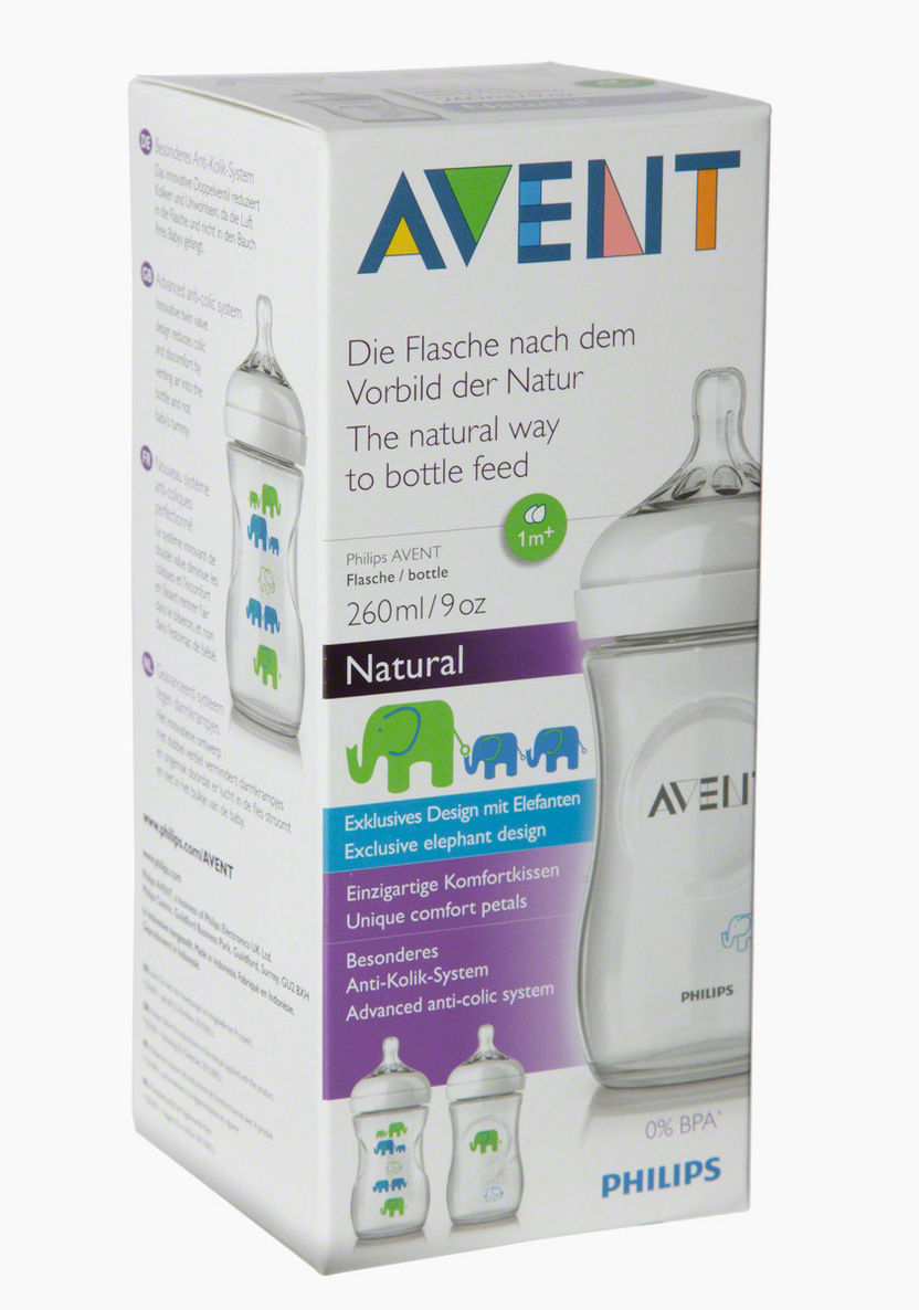 Philips Avent Elephant Print Natural Feeding Bottle 260 ml-Bottles and Teats-image-3