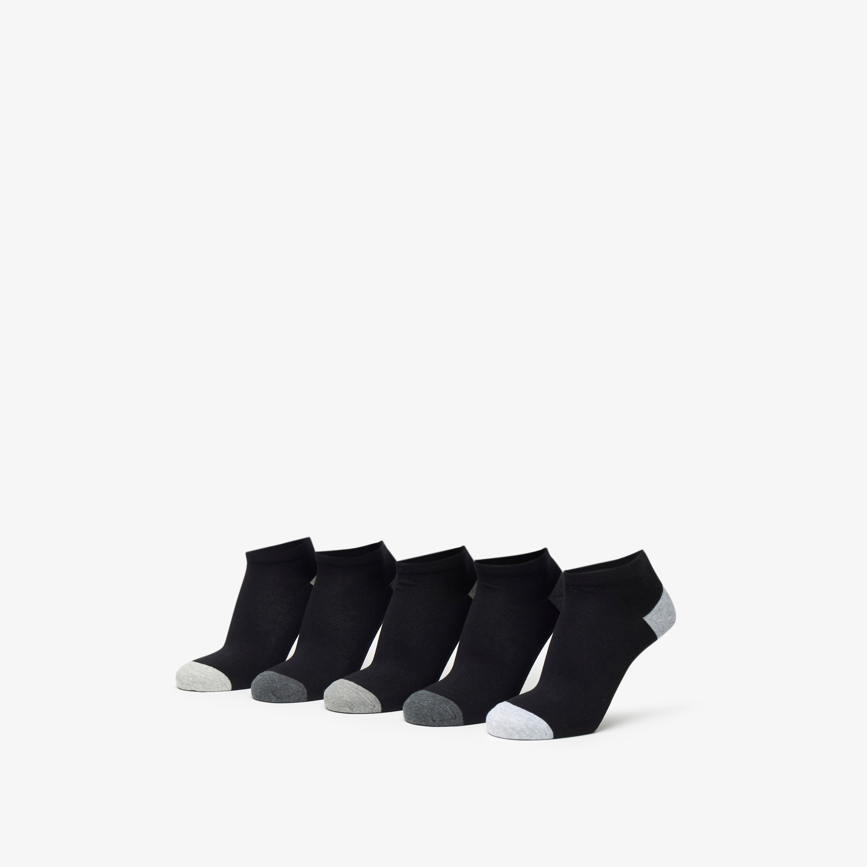 جوارب سادة بطول الكاحل من دوتشيني - طقم من 5 أزواج-men-socks-image-1