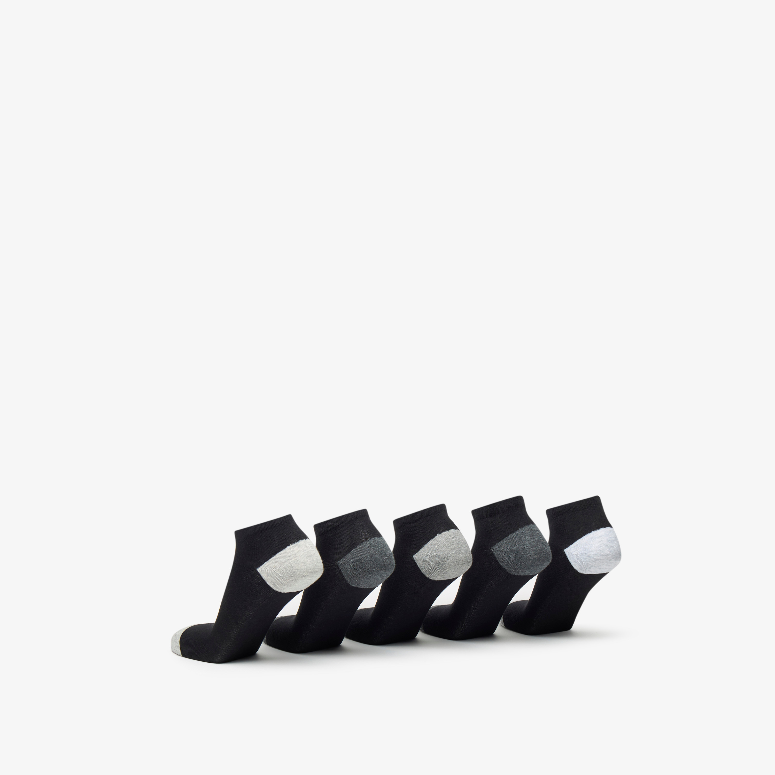 جوارب سادة بطول الكاحل من دوتشيني - طقم من 5 أزواج-men-socks-image-3