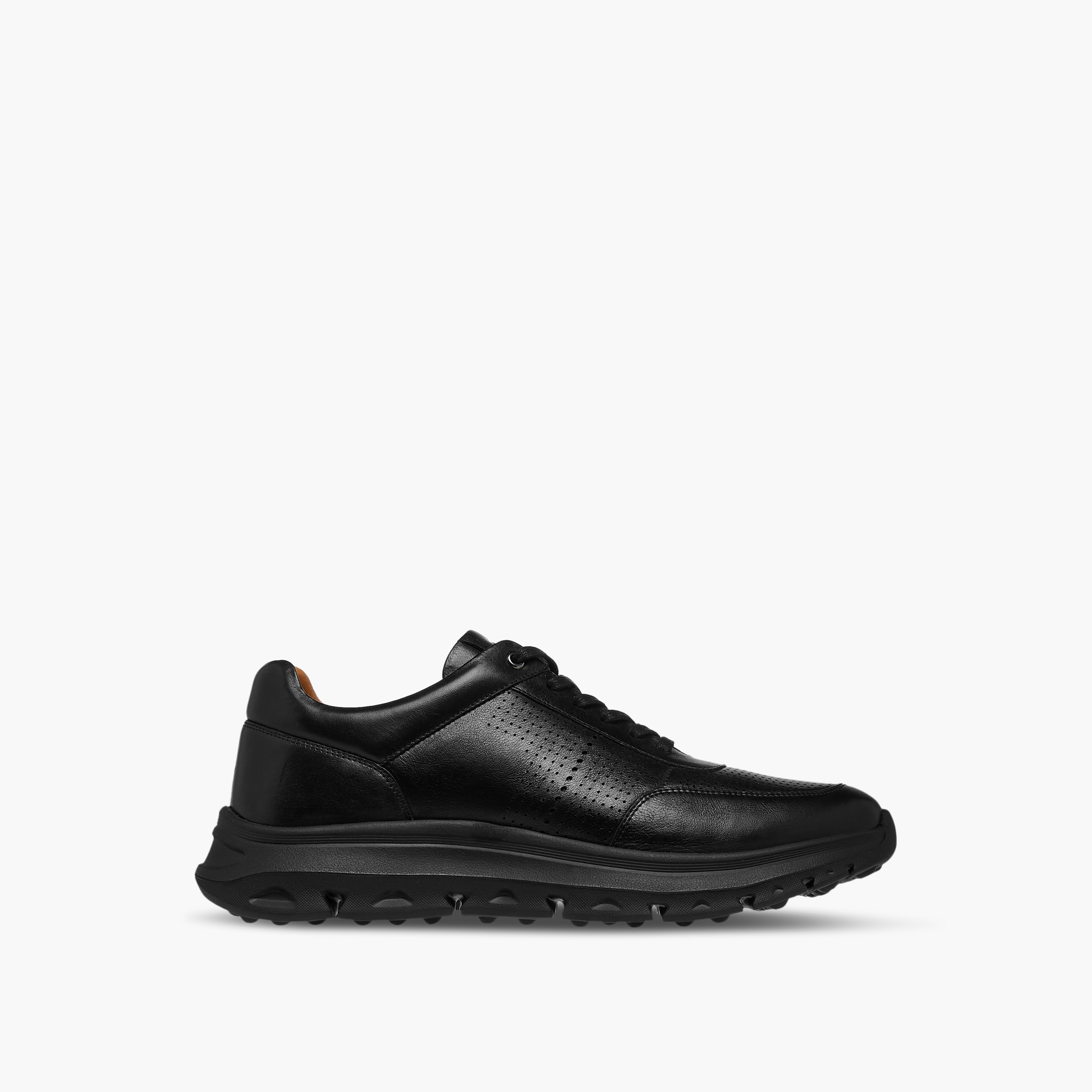 Duchini Men Perforated Lace-Up Leather Sneakers-men-shoes-sneakers-image-3