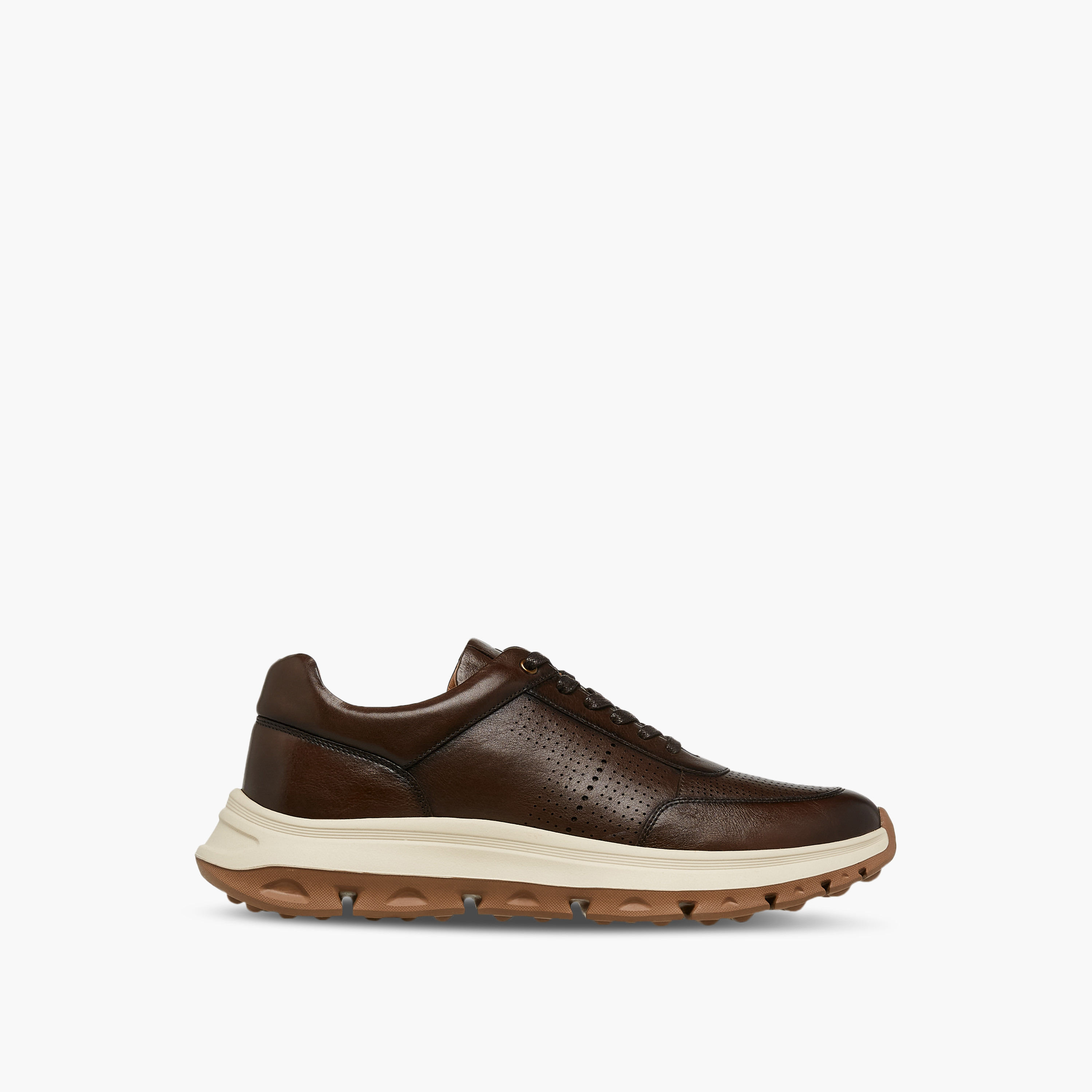 Duchini Men Perforated Lace-Up Leather Sneakers-men-shoes-sneakers-image-3