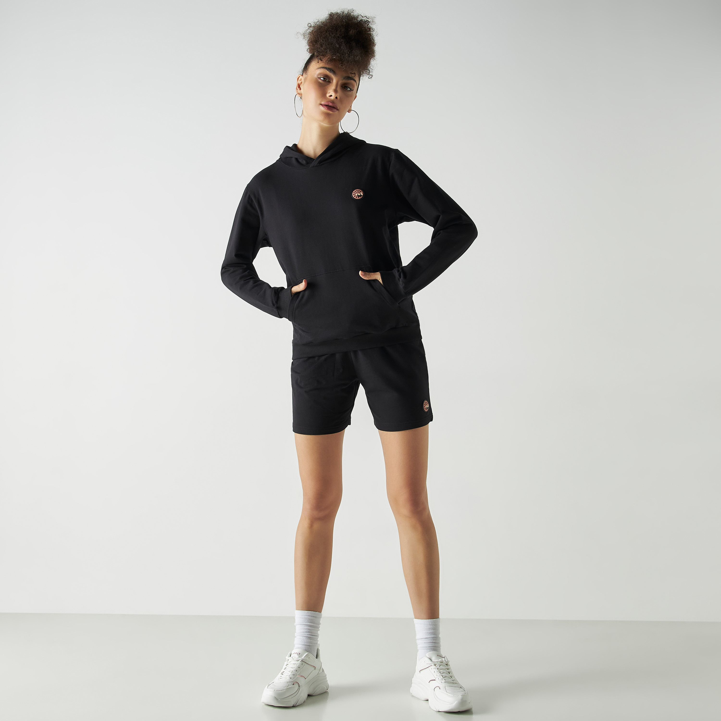 بدلة رياضية من شورتات وهودي كو-اوردز من بنجولين ستراتاتيك بلون أصفر-women-clothing-coordsets-image-28