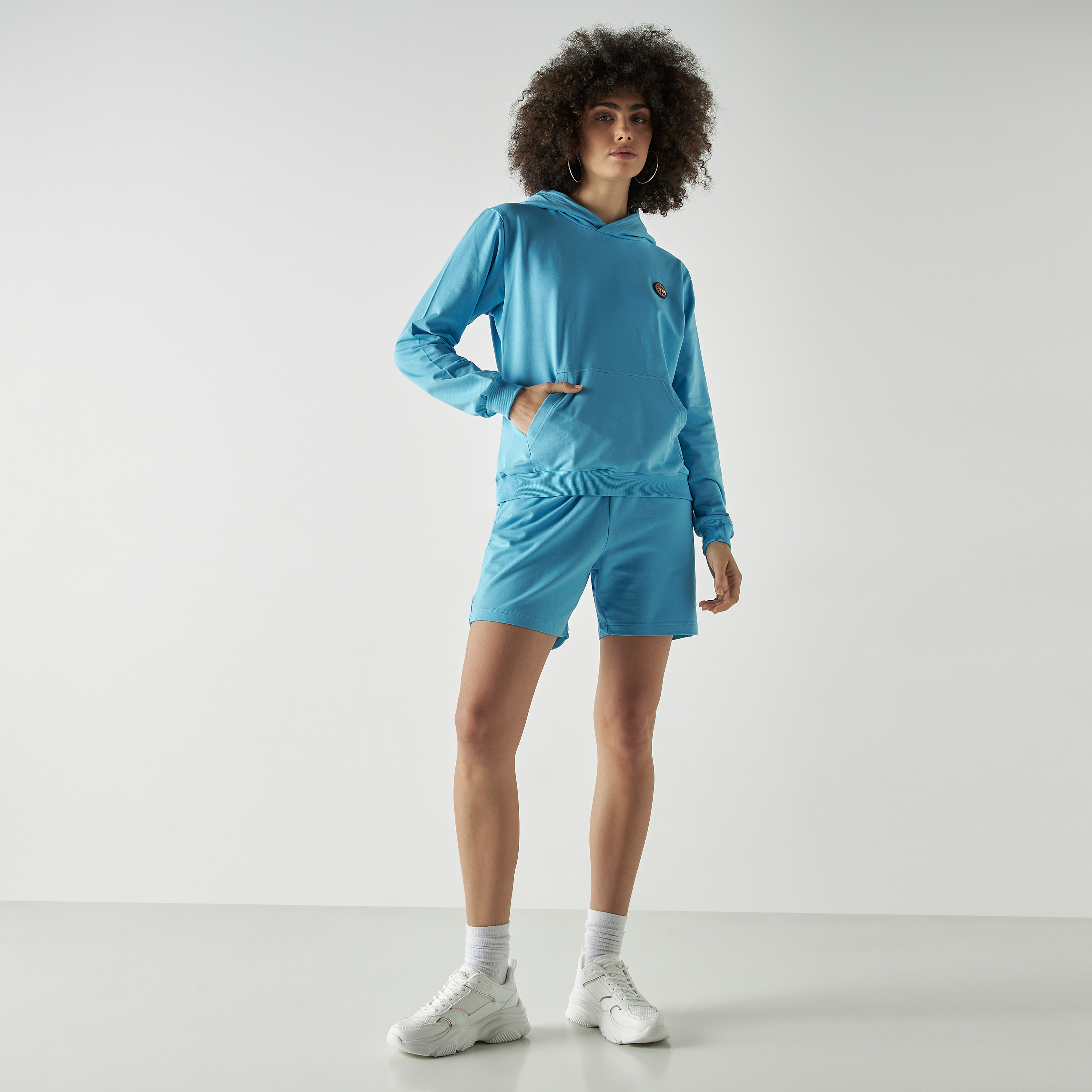 Pangolin Yellow StrataTech Hoodie and Shorts Co-Ord-women-clothing-coordsets-image-1