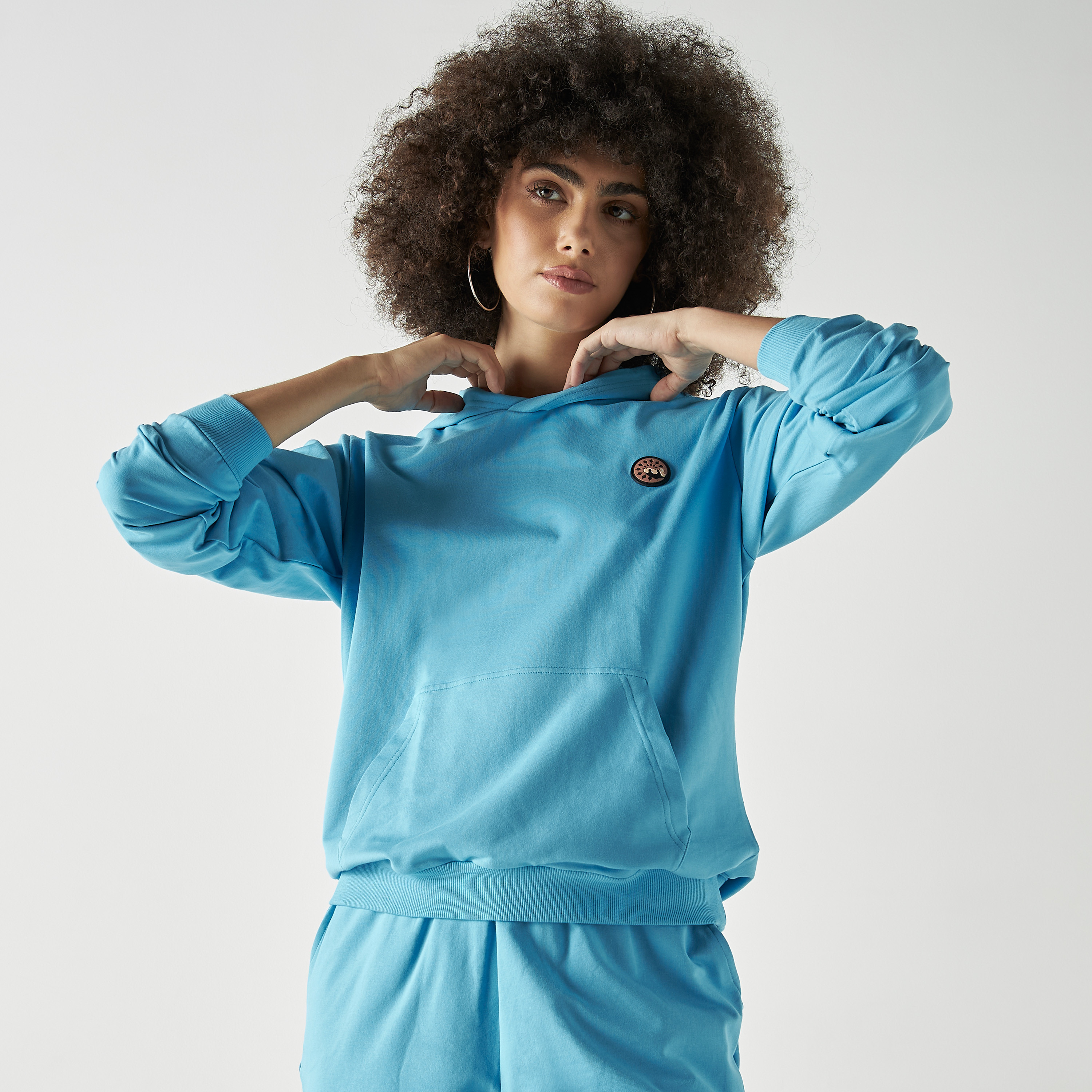 Pangolin Yellow StrataTech Hoodie and Shorts Co-Ord-women-clothing-coordsets-image-3
