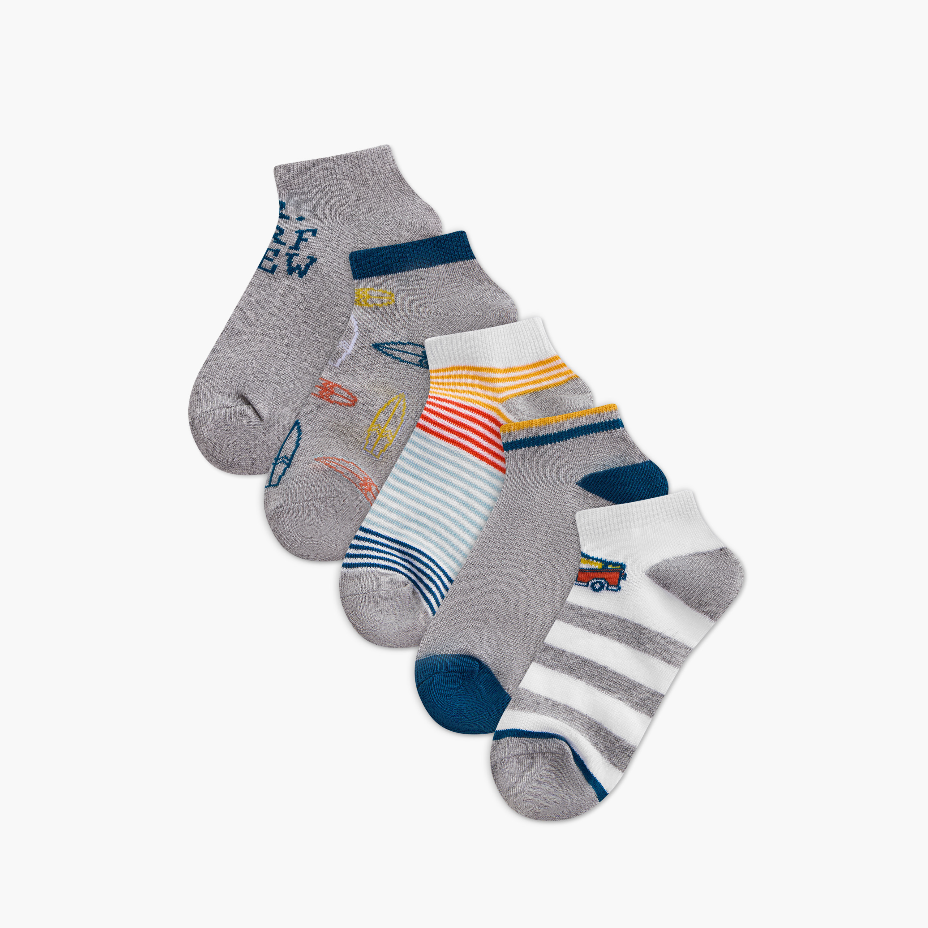 LBL by Shoexpress Assorted Ankle Length Socks - Set of 5-boys-accessories-socks-image-1
