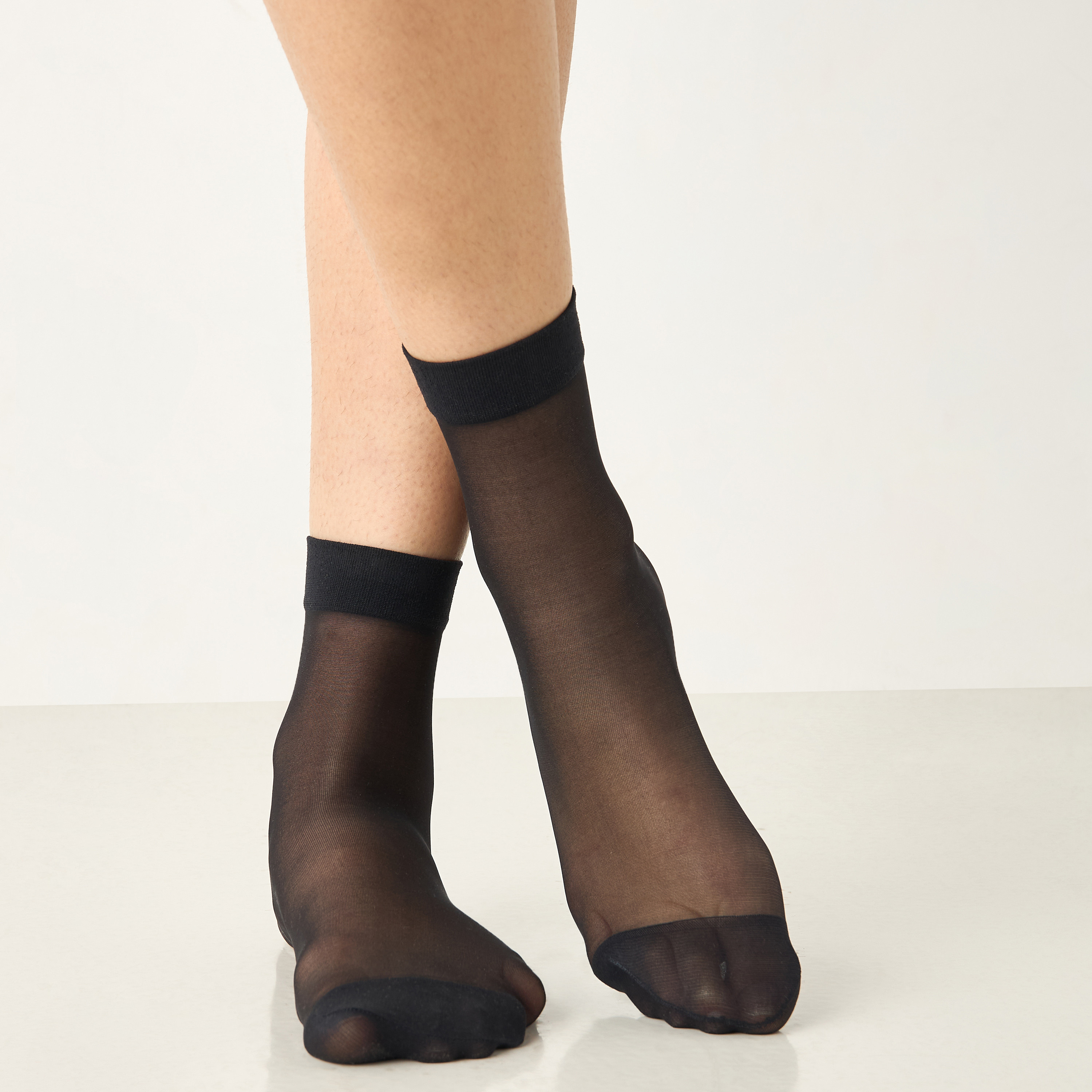 Celeste Solid Crew Length Socks with Elasticated Hem-women-socksandstockings-image-1