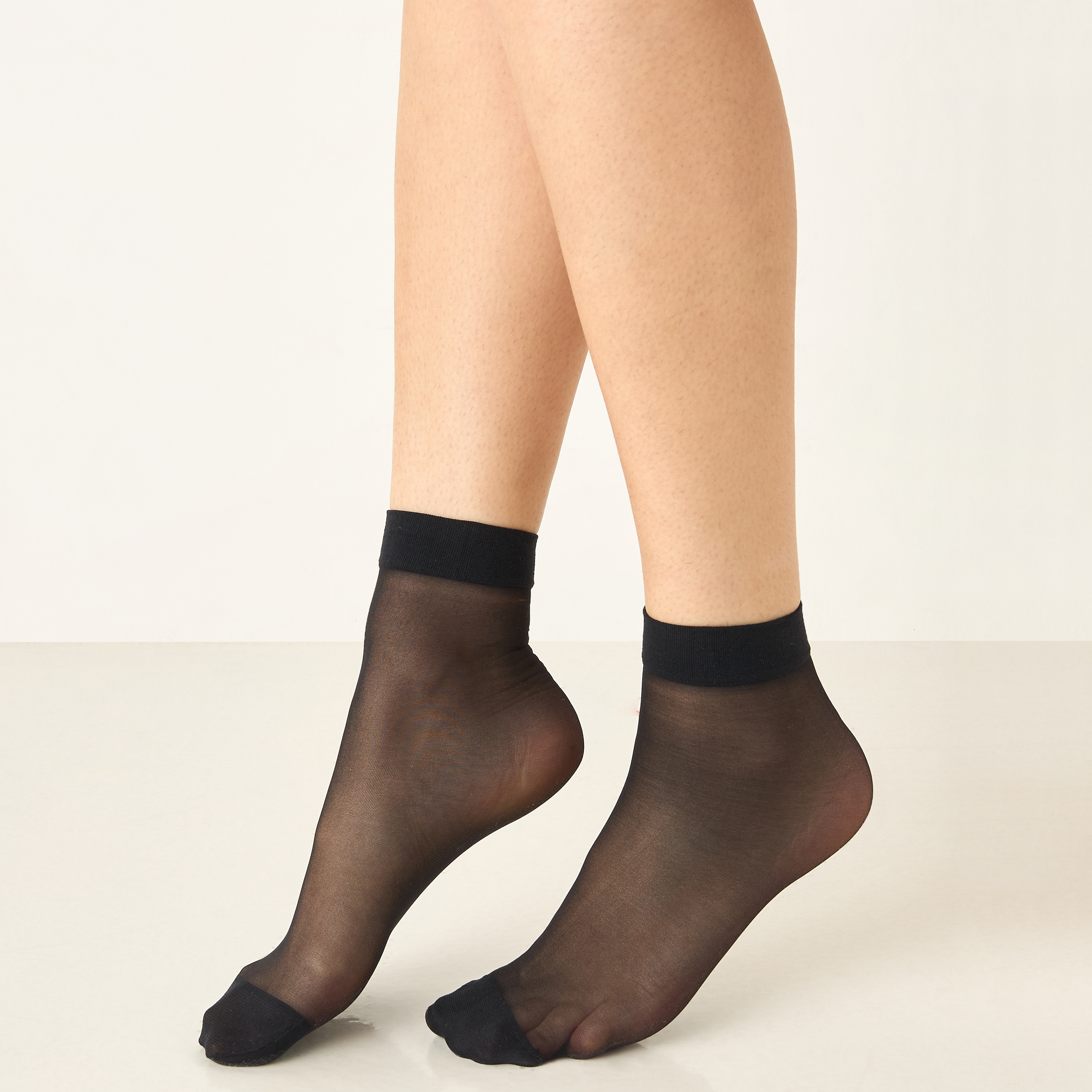 Celeste Solid Crew Length Socks with Elasticated Hem-women-socksandstockings-image-3