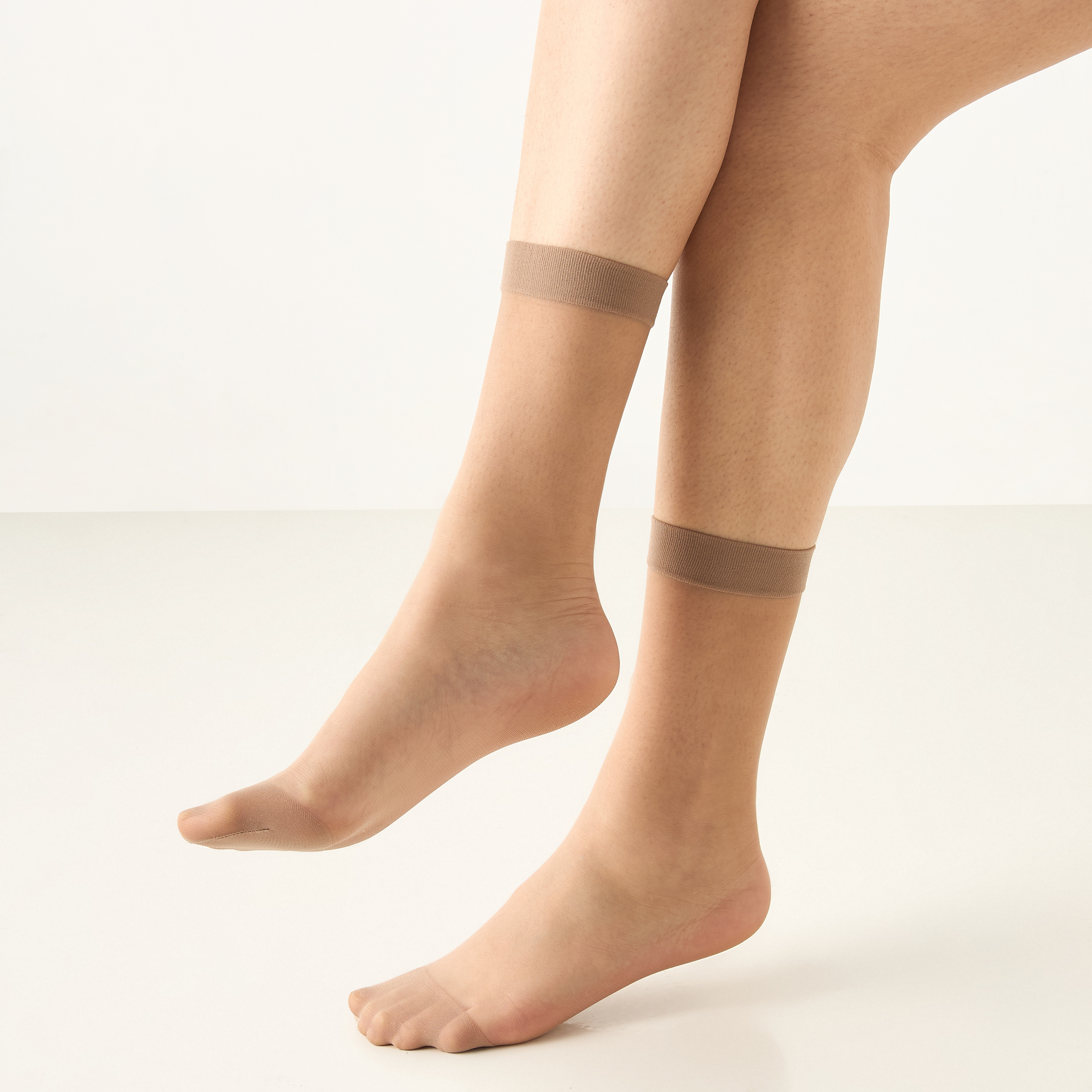 Celeste Solid Crew Length Socks with Elasticated Hem-women-socksandstockings-image-1