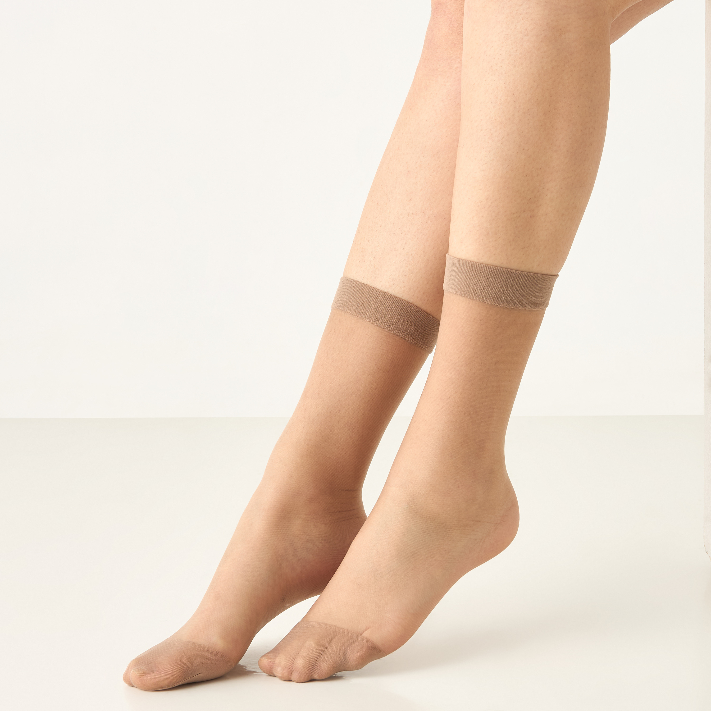 Celeste Solid Crew Length Socks with Elasticated Hem-women-socksandstockings-image-2