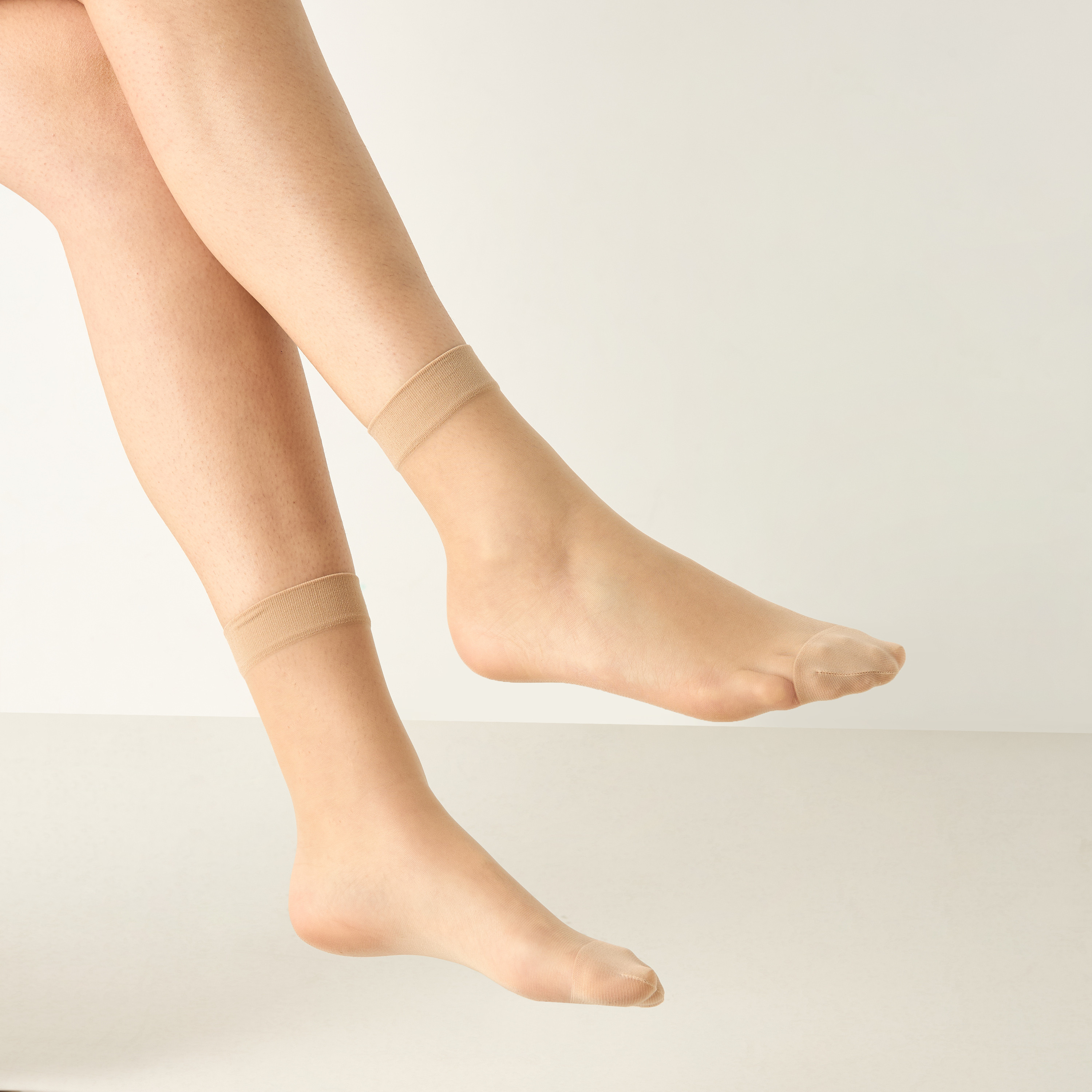 Celeste Solid Crew Length Socks with Elasticated Hem-women-socksandstockings-image-1