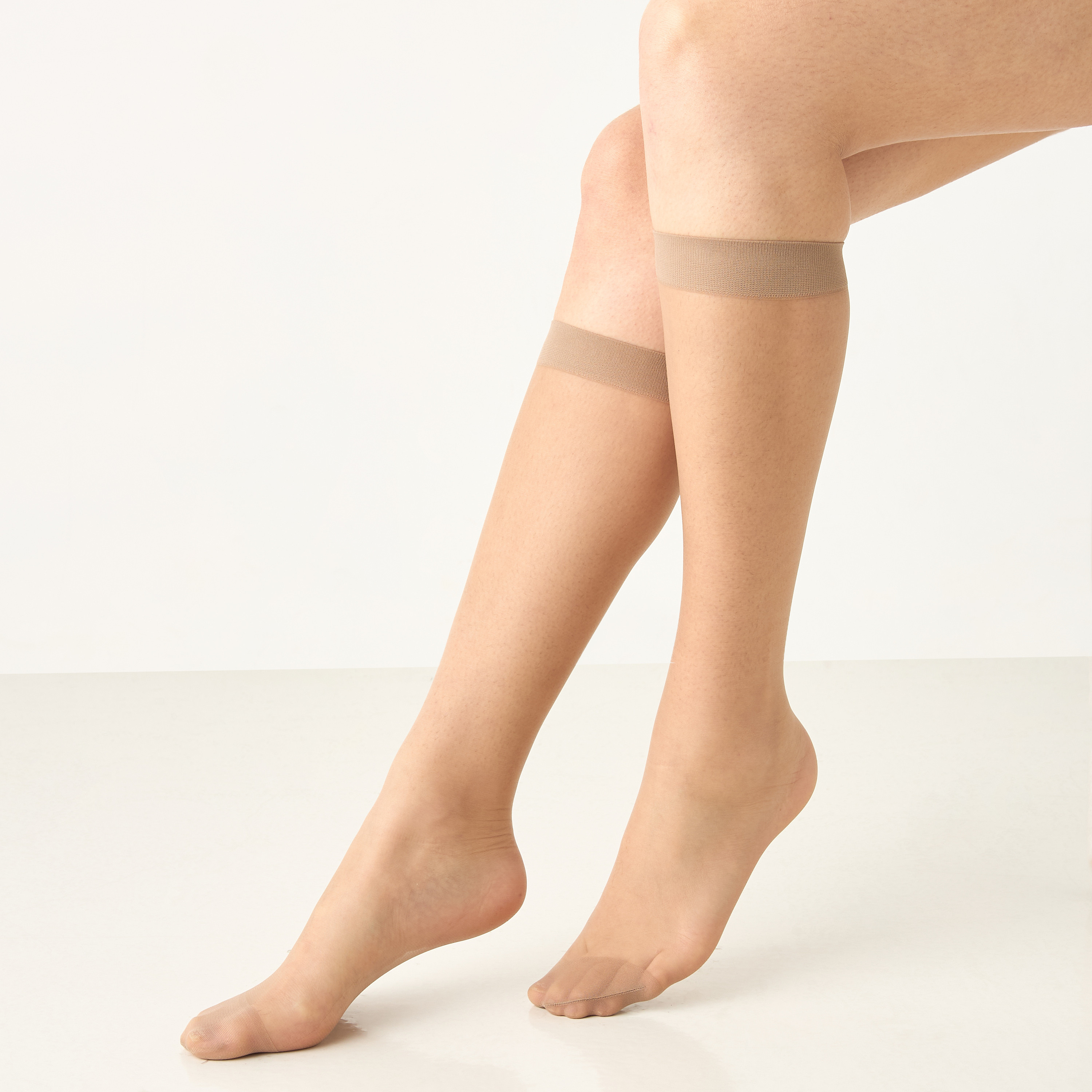 Celeste Solid Crew Length Socks with Elasticated Hem-women-socksandstockings-image-1